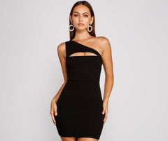 Iconic Glam One Shoulder Mini Dress - Lady Occasions