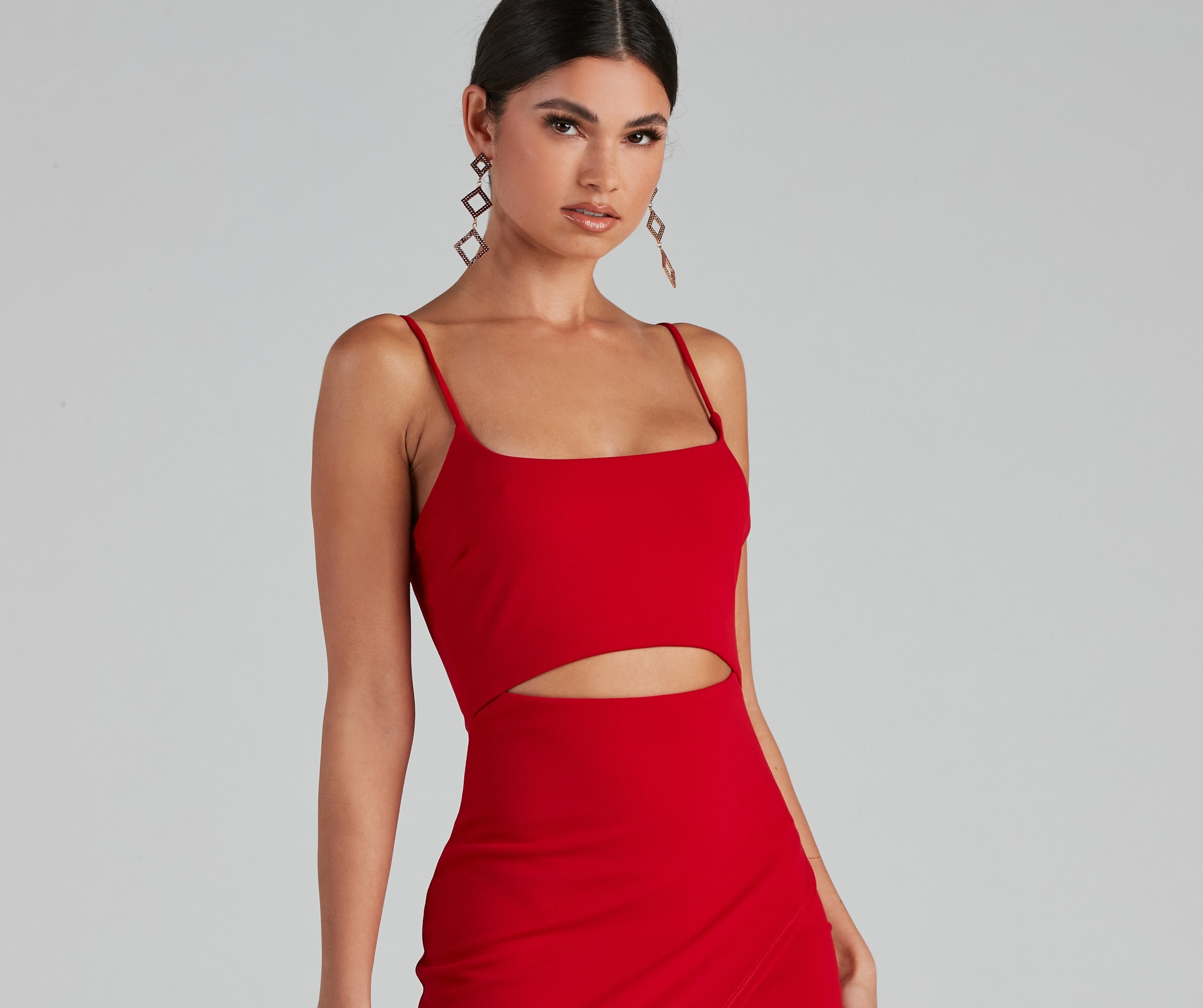 In The Club Square Neck Cutout Dress - Lady Occasions