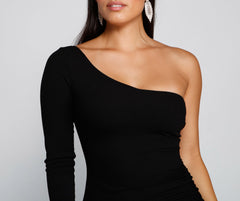 Totally Chic One-Shoulder Mini Dress - Lady Occasions