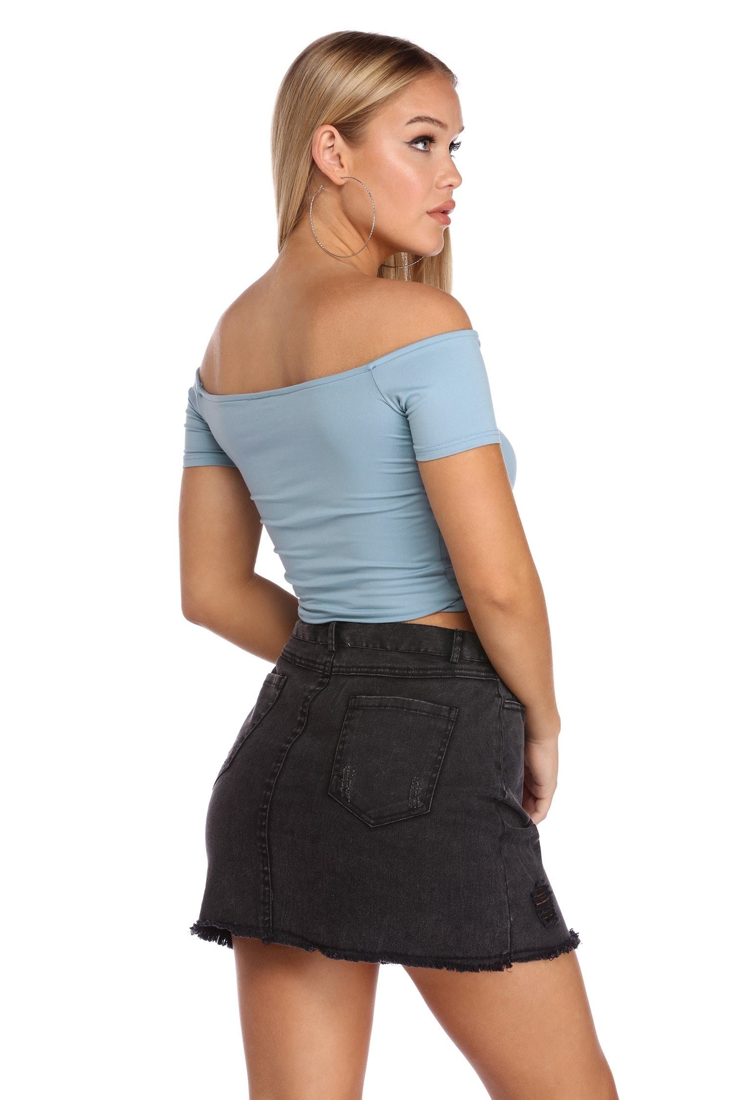Knot Over You Off Shoulder Crop Top - Lady Occasions