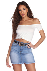 Knot Over You Off Shoulder Crop Top - Lady Occasions