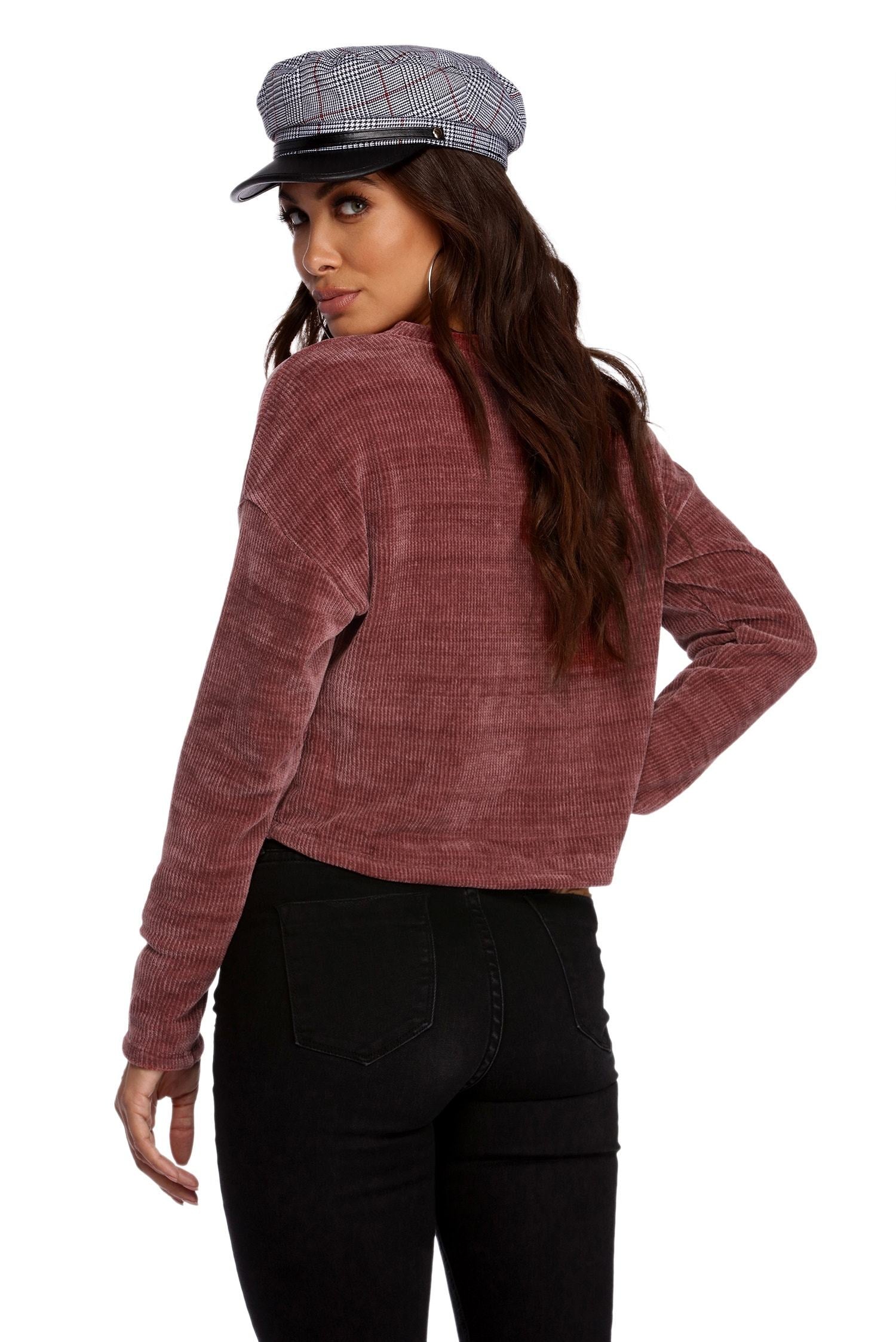 Chenille With You Pullover Top - Lady Occasions