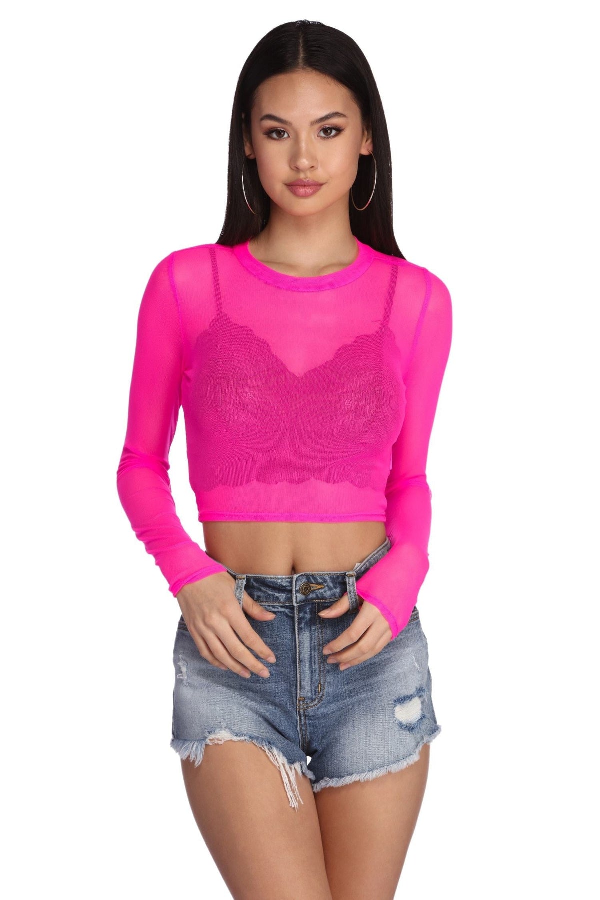Mesh With The Best Crop Top - Lady Occasions