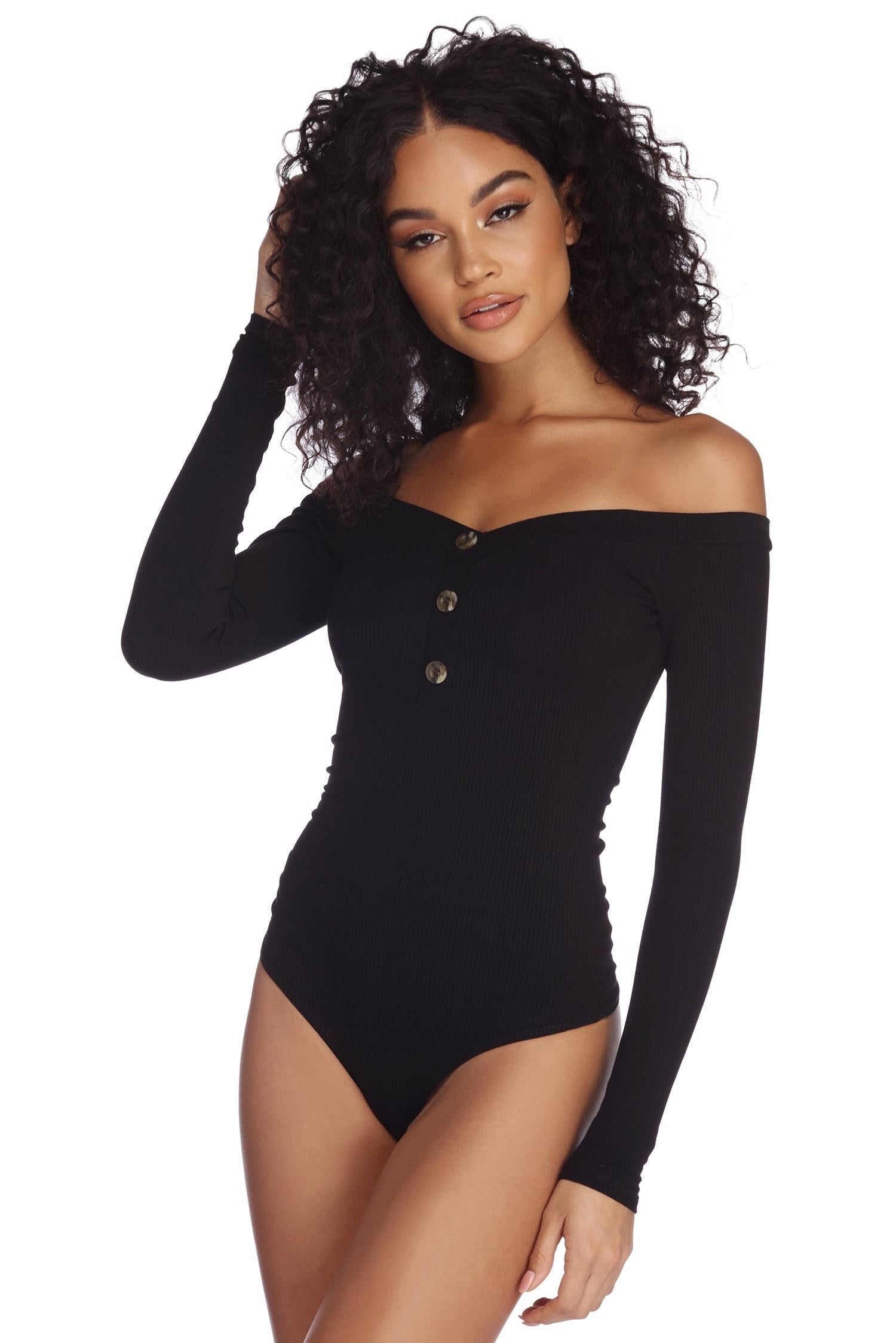 Always Button In Knit Bodysuit - Lady Occasions