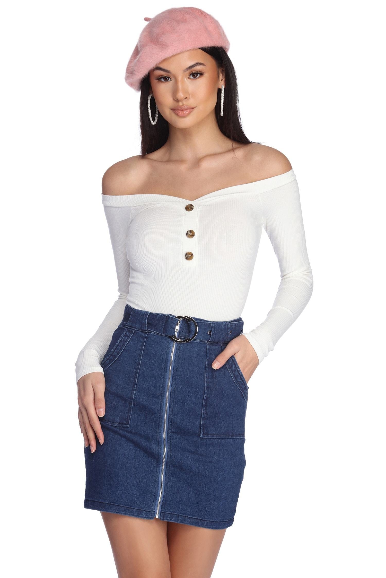 Always Button In Knit Bodysuit - Lady Occasions