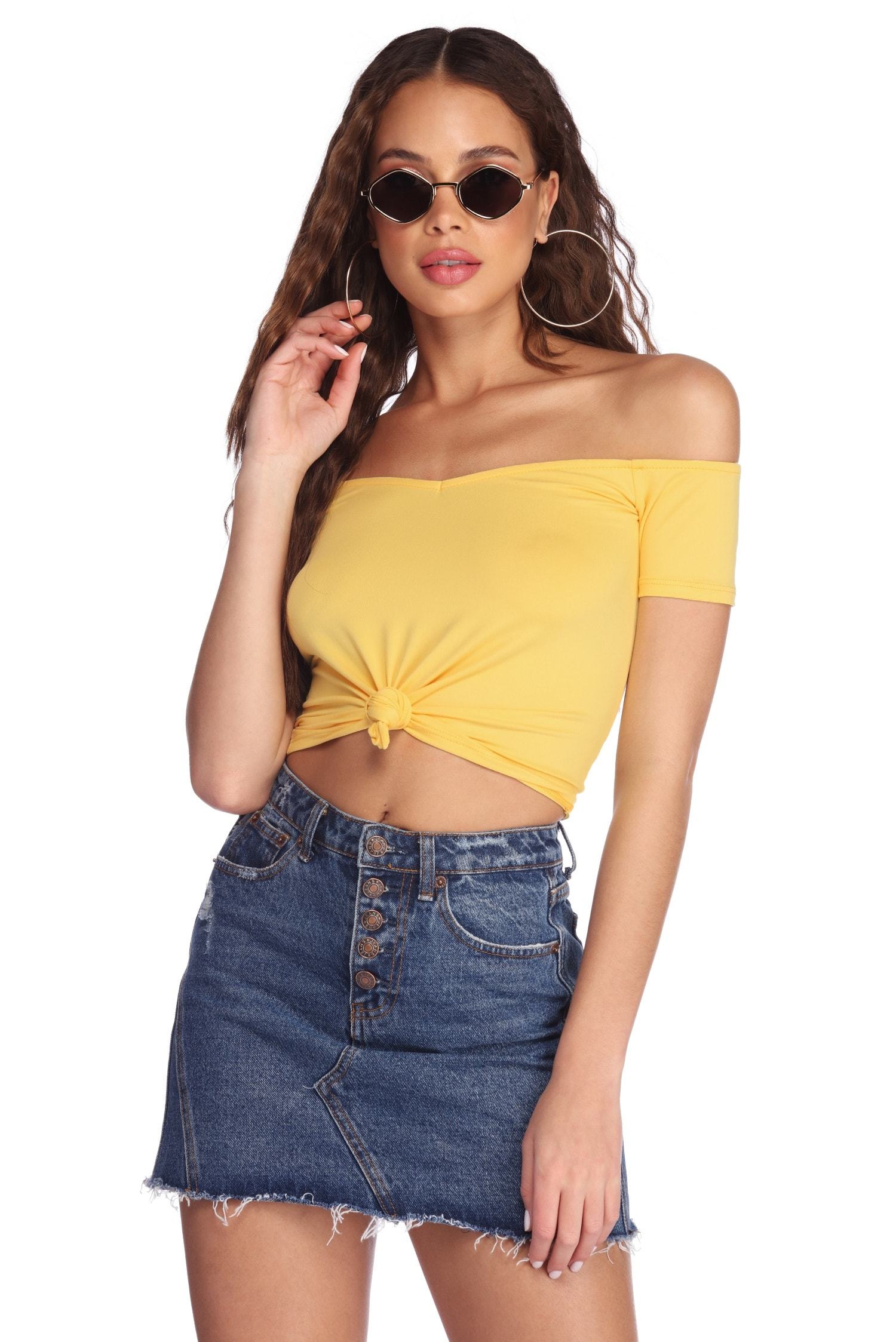 Knot Over You Off Shoulder Crop Top - Lady Occasions