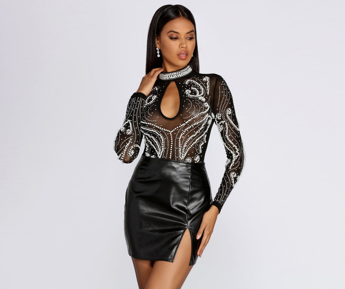 Pearls On Pearls Sheer Bodysuit - Lady Occasions