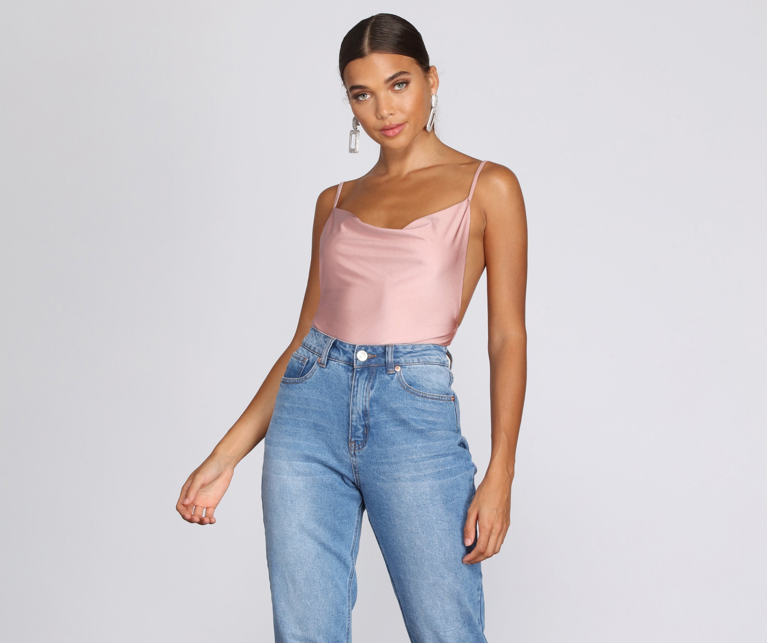 On It Cowl Neck Bodysuit - Lady Occasions