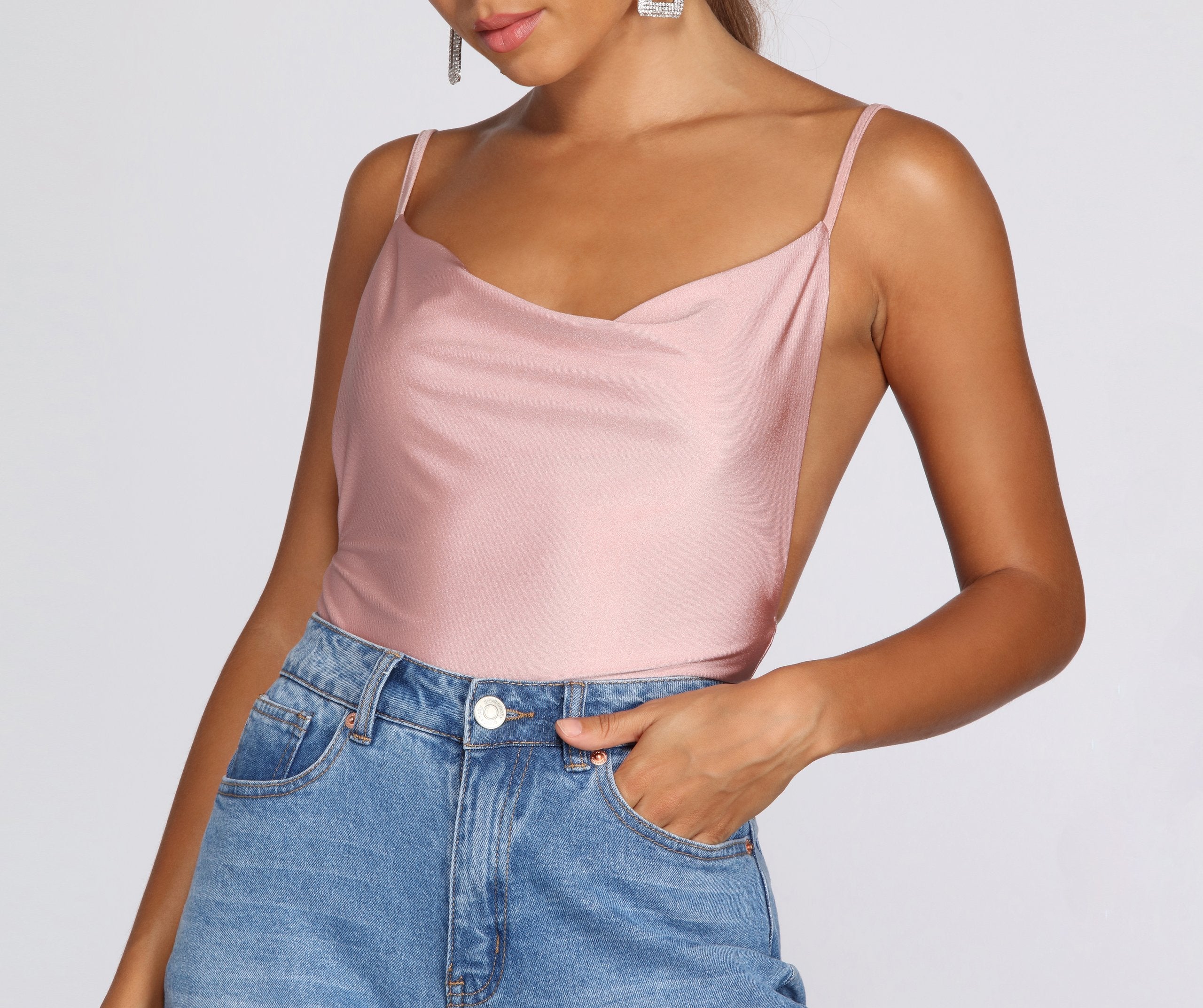 On It Cowl Neck Bodysuit - Lady Occasions