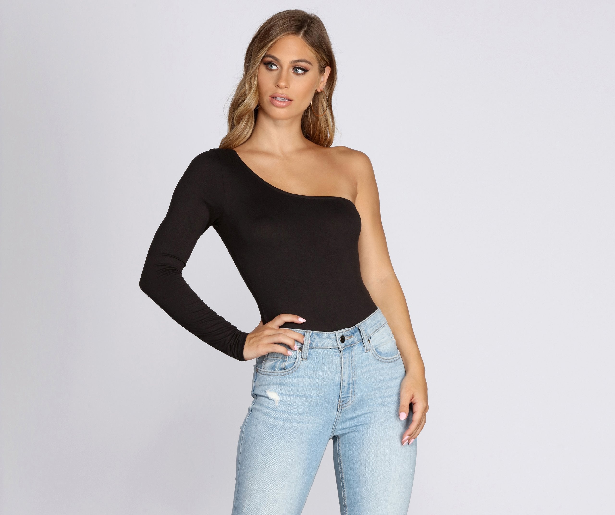One Sleeve Knit Bodysuit - Lady Occasions