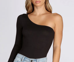 One Sleeve Knit Bodysuit - Lady Occasions