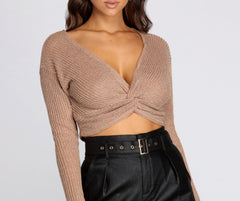 Twisted Style Knit Crop Top - Lady Occasions