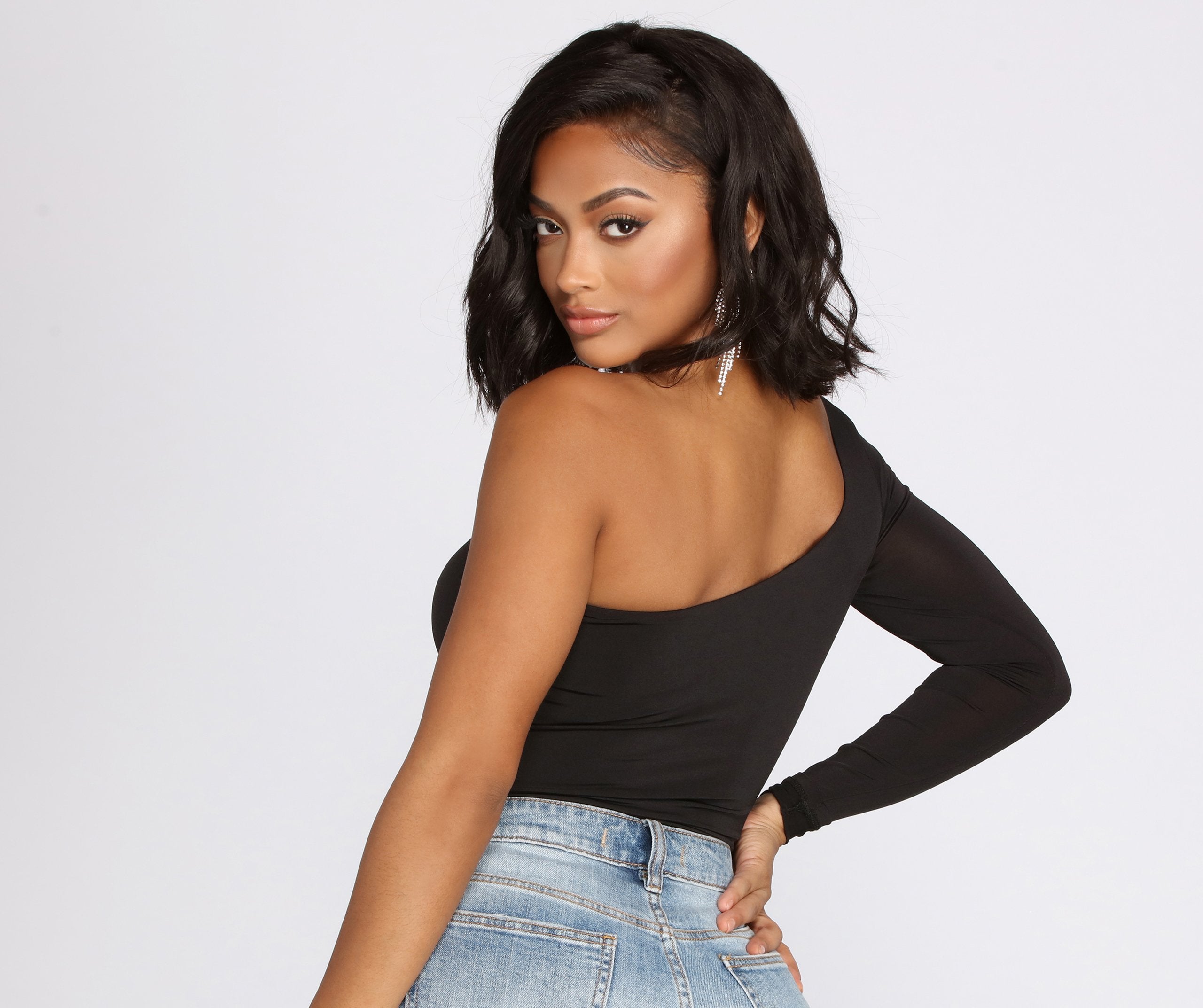 Chic Vibes One Shoulder Bodysuit - Lady Occasions