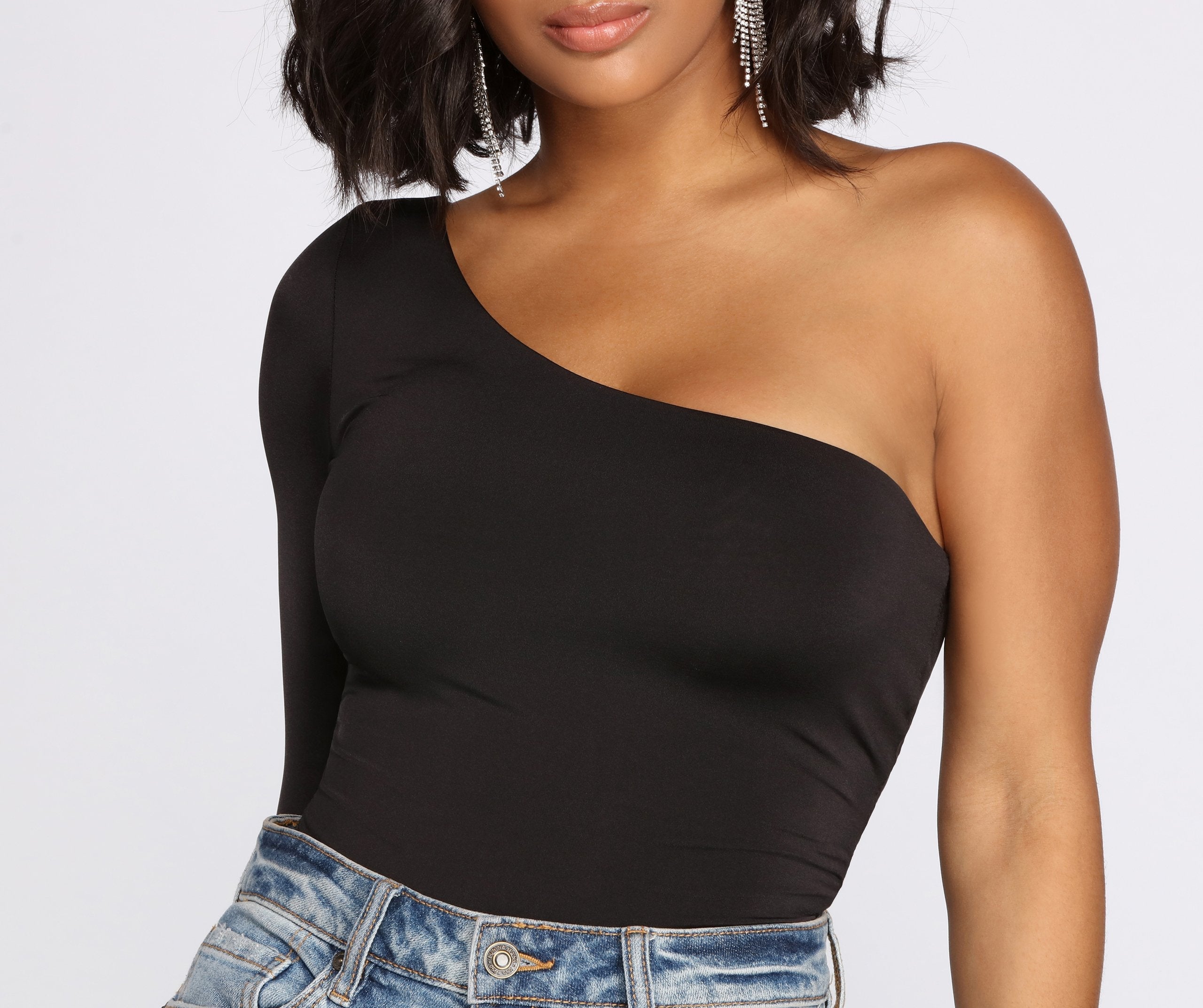 Chic Vibes One Shoulder Bodysuit - Lady Occasions