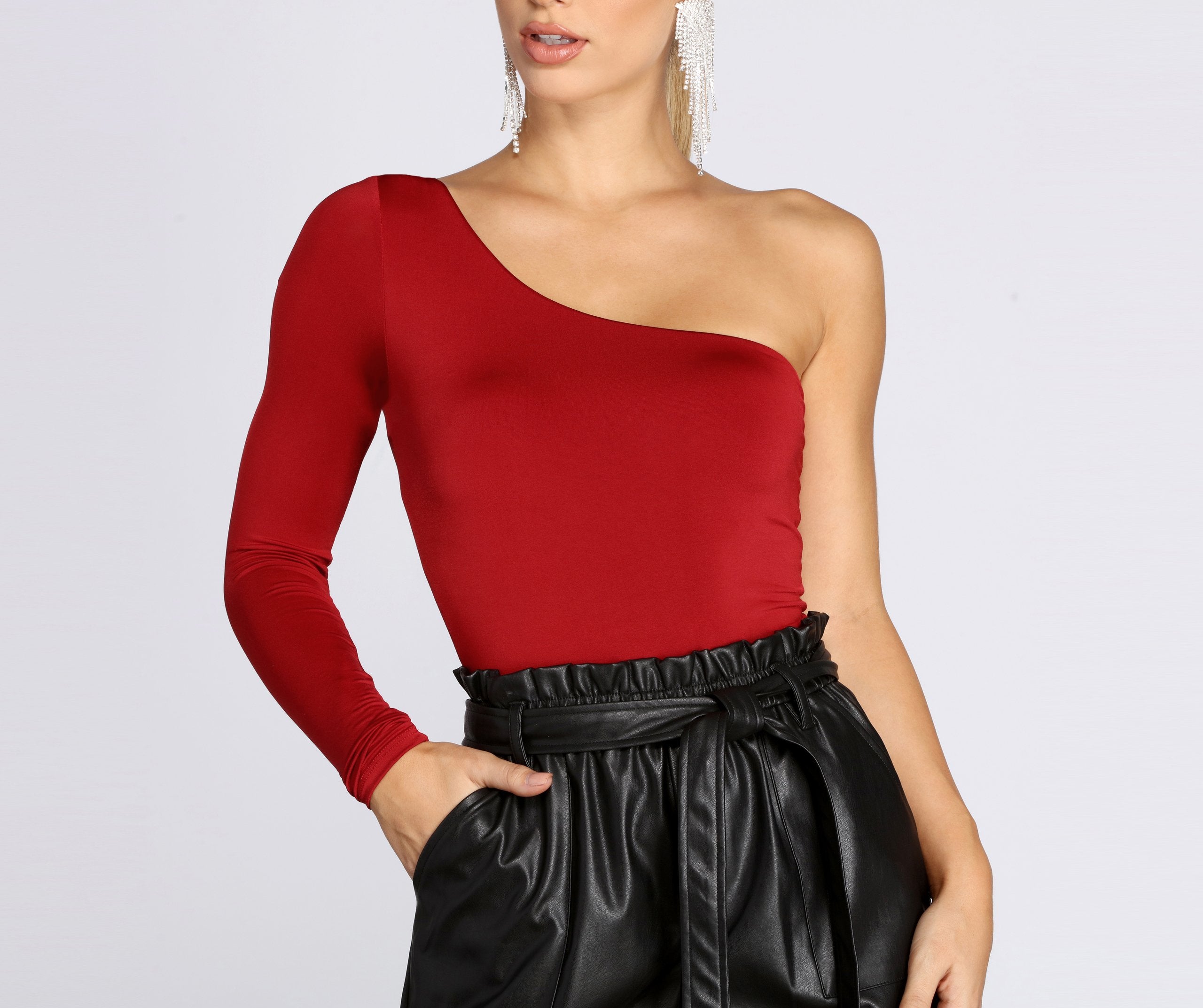 Chic Vibes One Shoulder Bodysuit - Lady Occasions