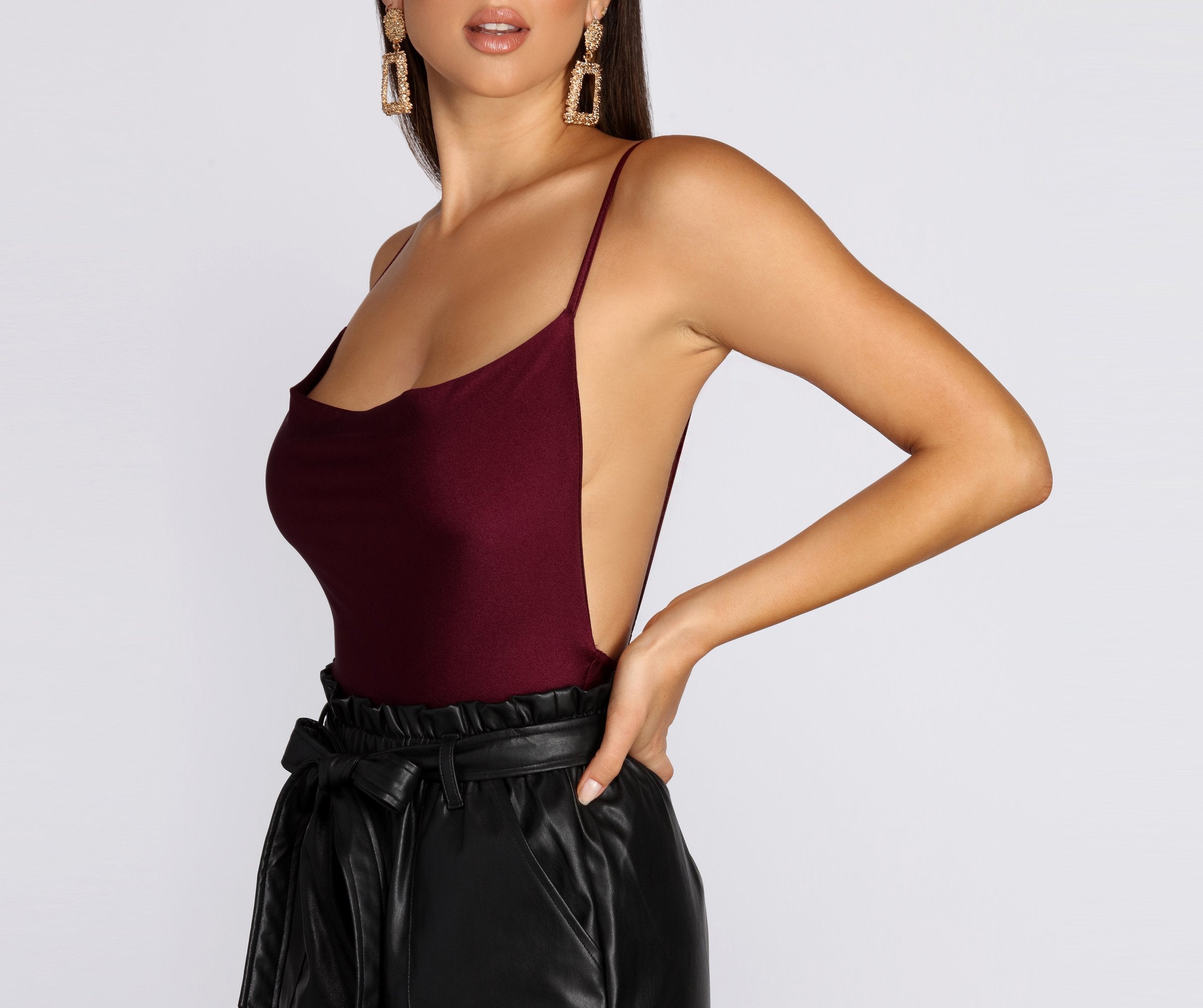 On It Cowl Neck Bodysuit - Lady Occasions