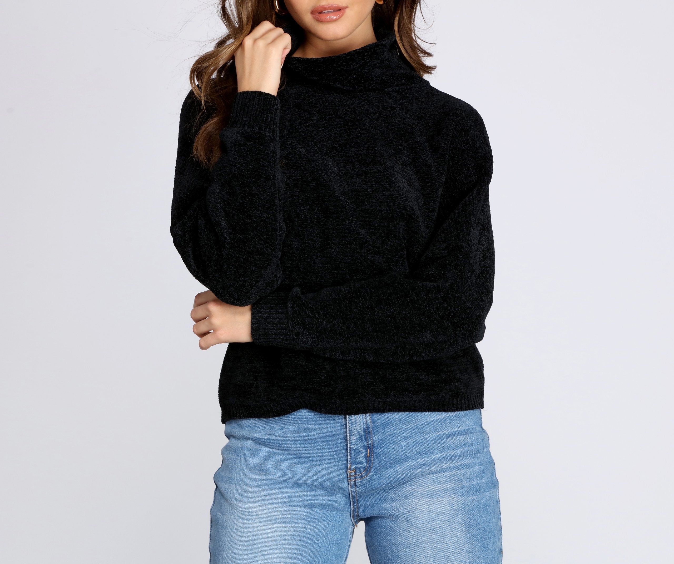 Cozy In Chenille Turtleneck Sweater - Lady Occasions
