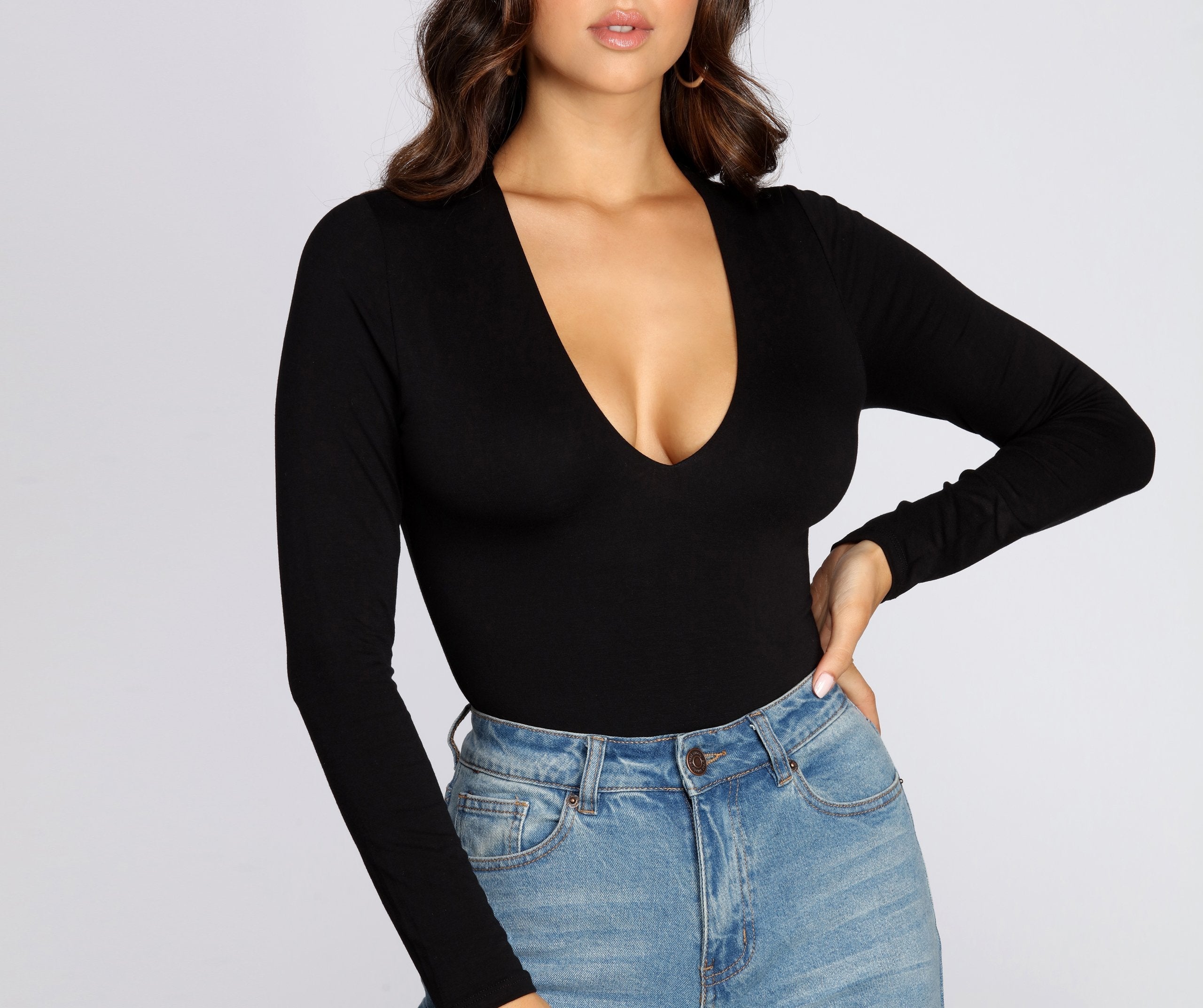 Long Sleeve Knit Bodysuit - Lady Occasions