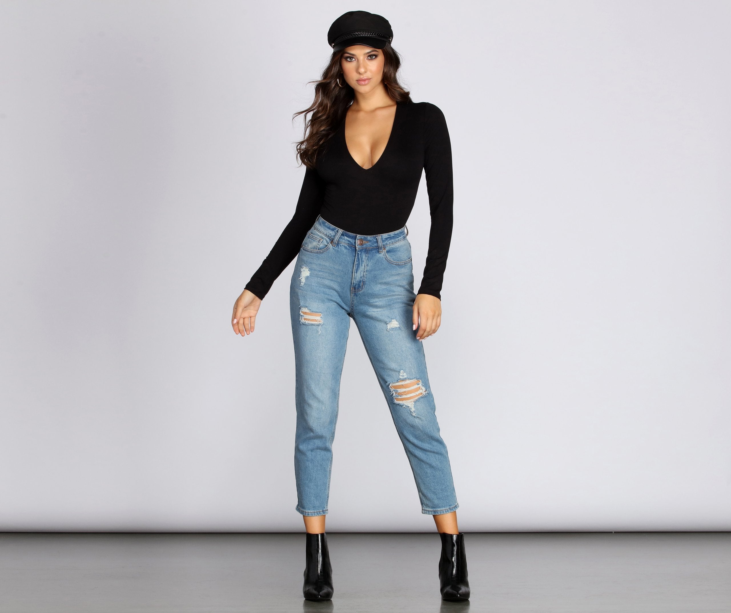 Long Sleeve Knit Bodysuit - Lady Occasions