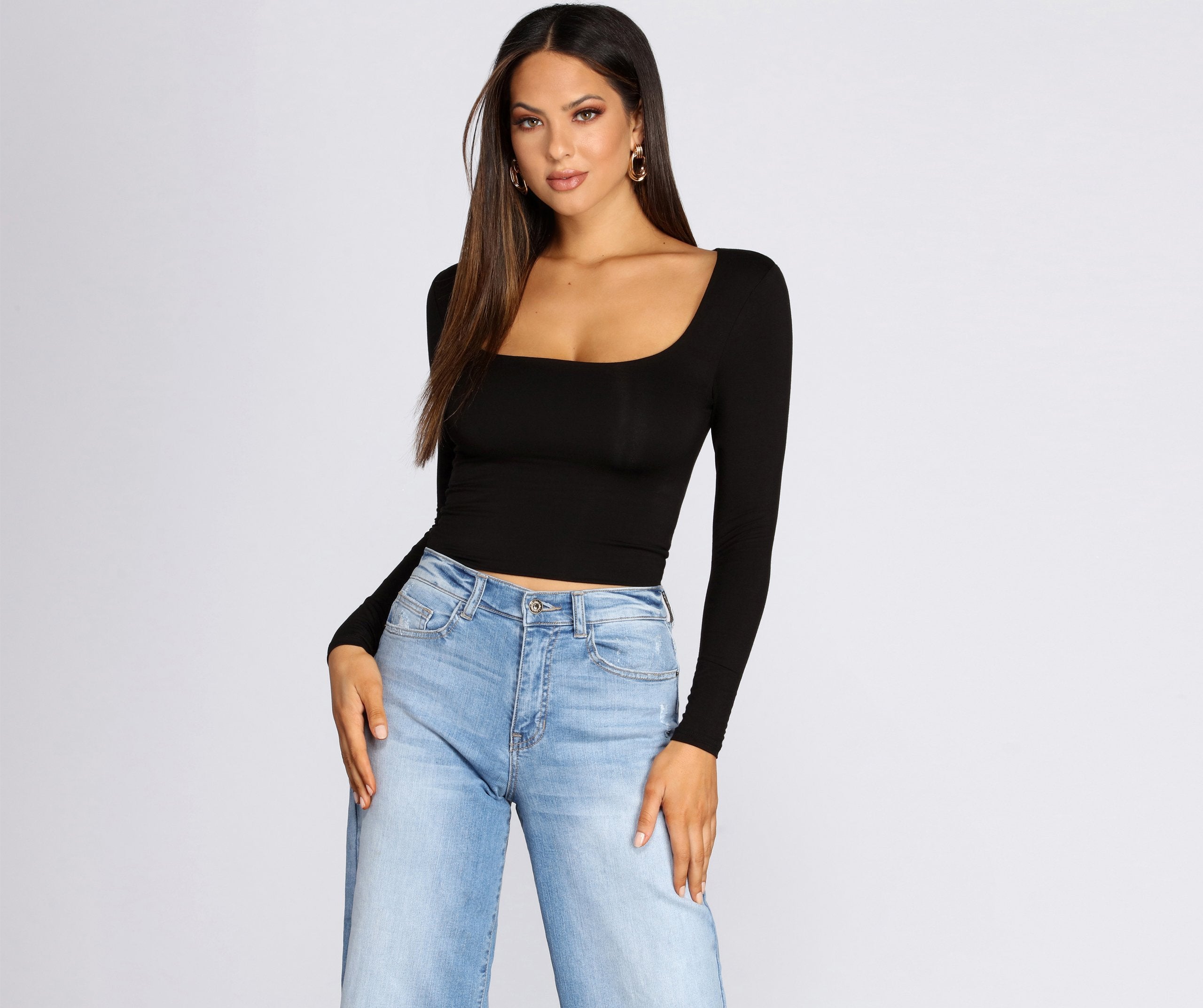 Basic Babe Scoop Top - Lady Occasions