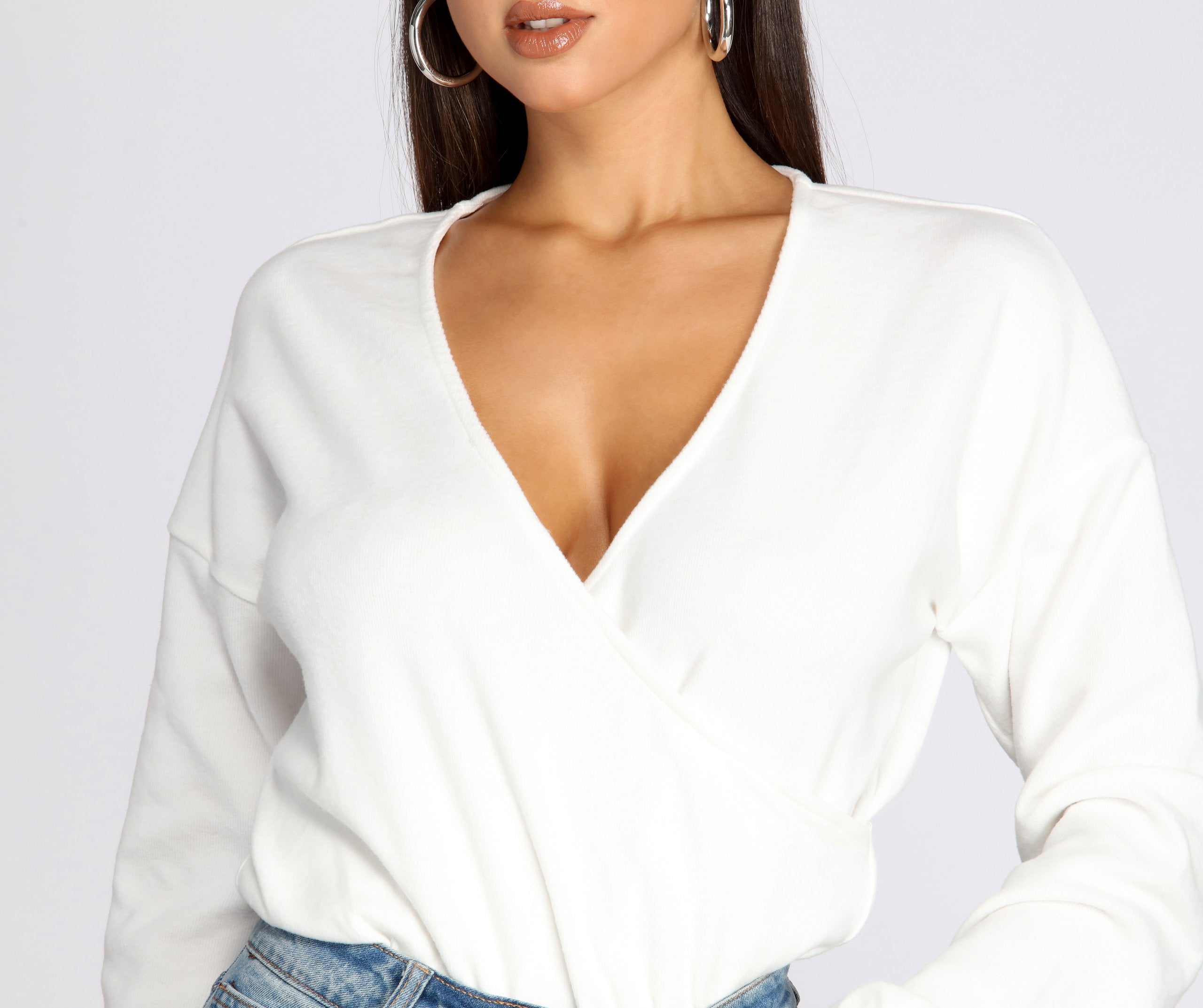 Loving Knit Wrap Front Bodysuit - Lady Occasions