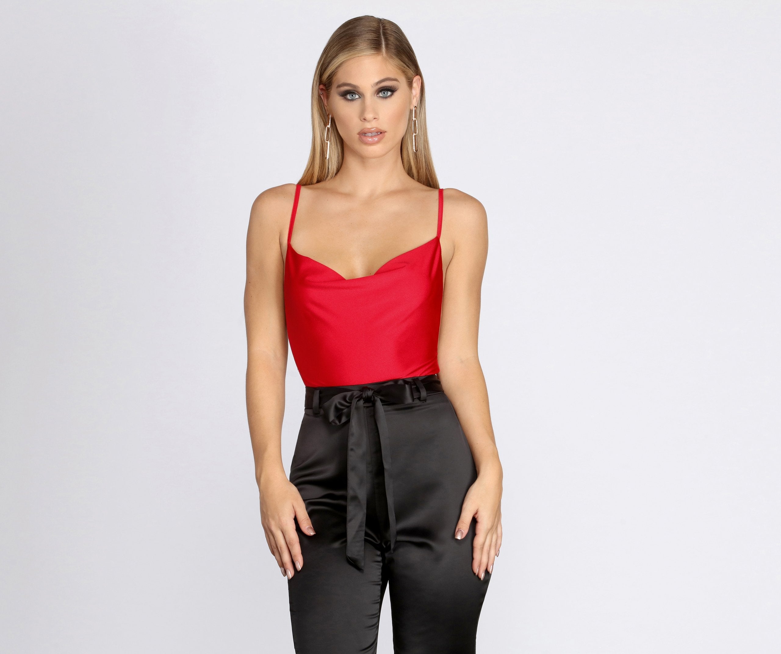 On It Cowl Neck Bodysuit - Lady Occasions