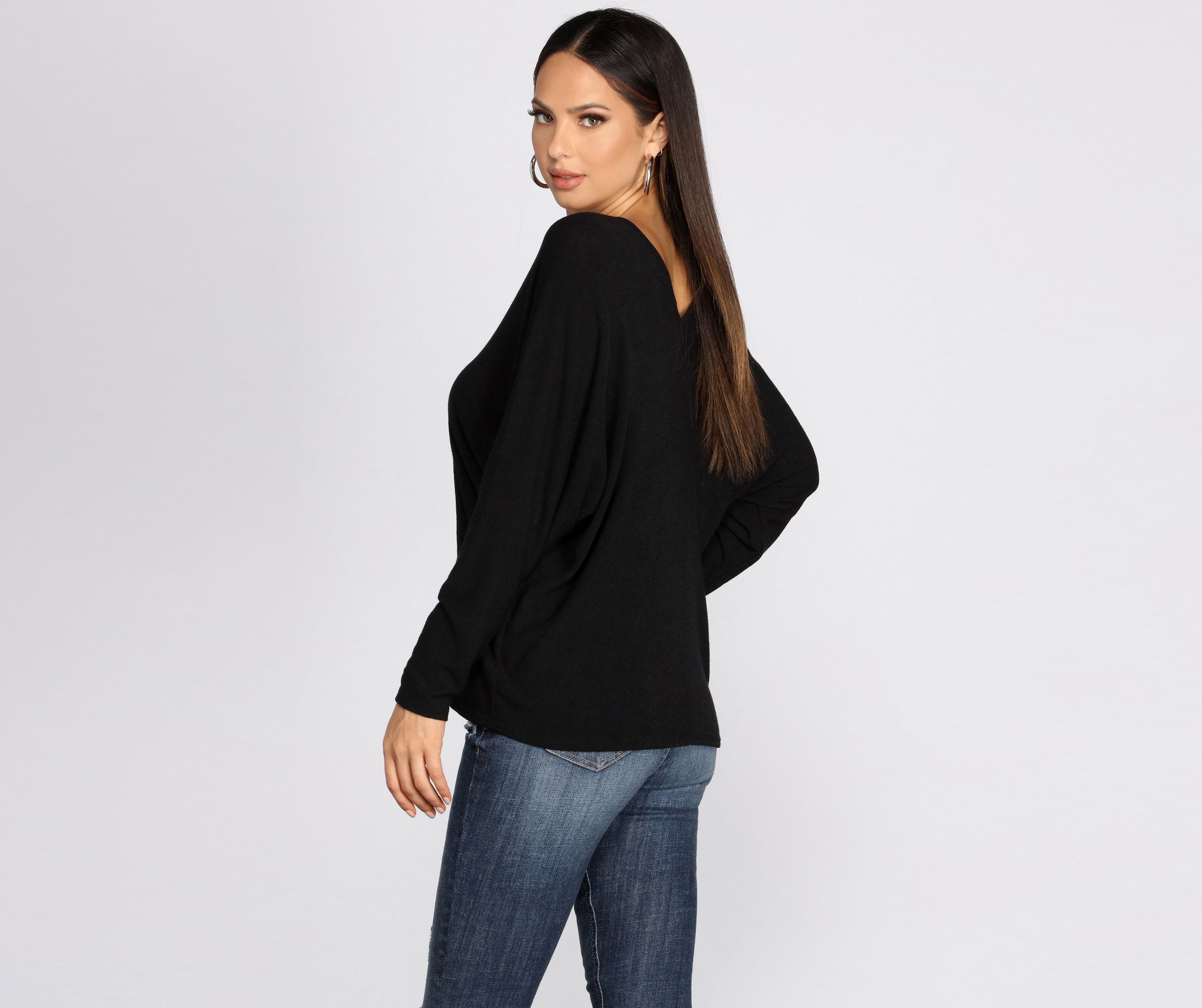 Keep Knit Casual V Neck Top - Lady Occasions