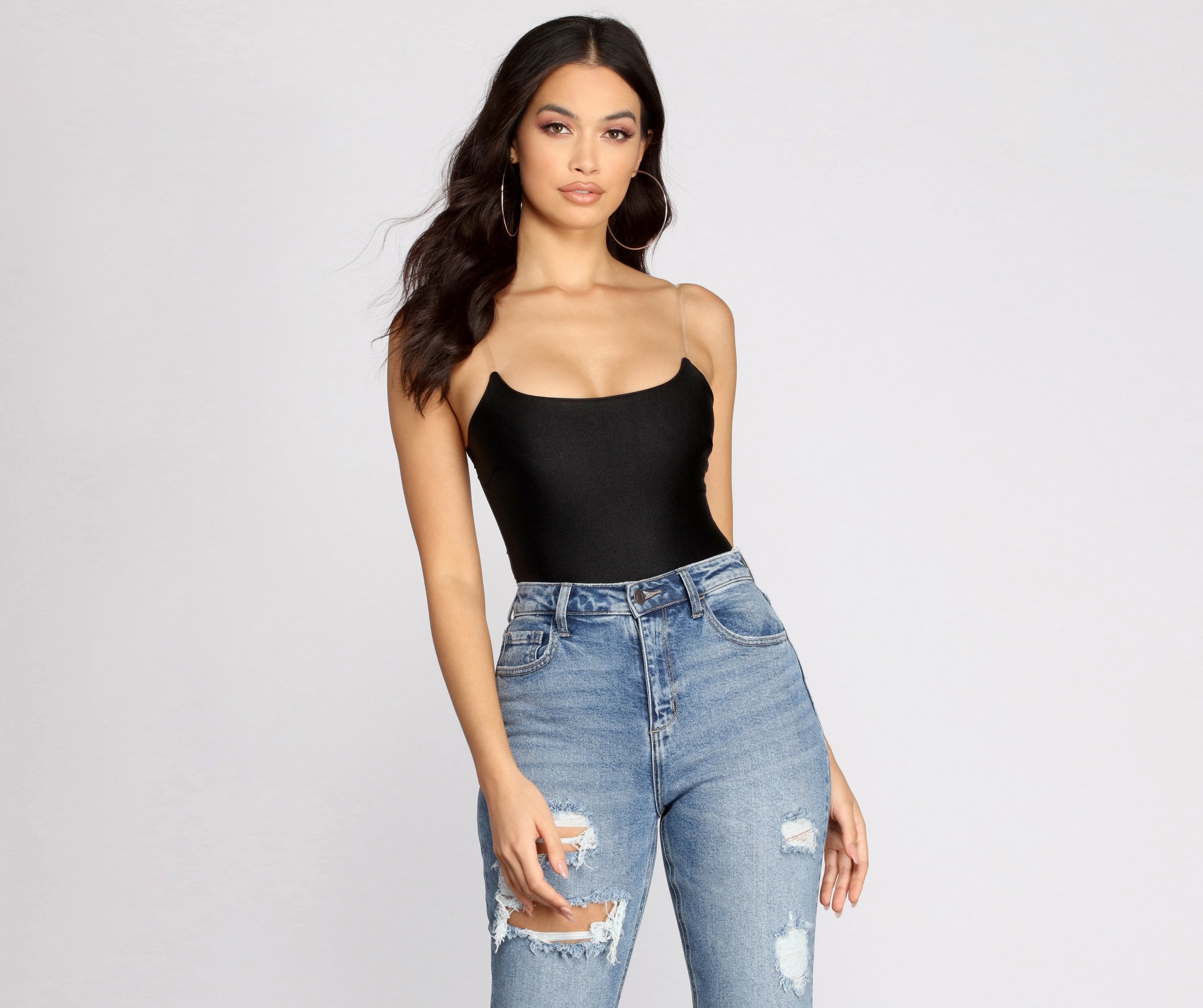 Clearly On Trend Knit Bodysuit - Lady Occasions