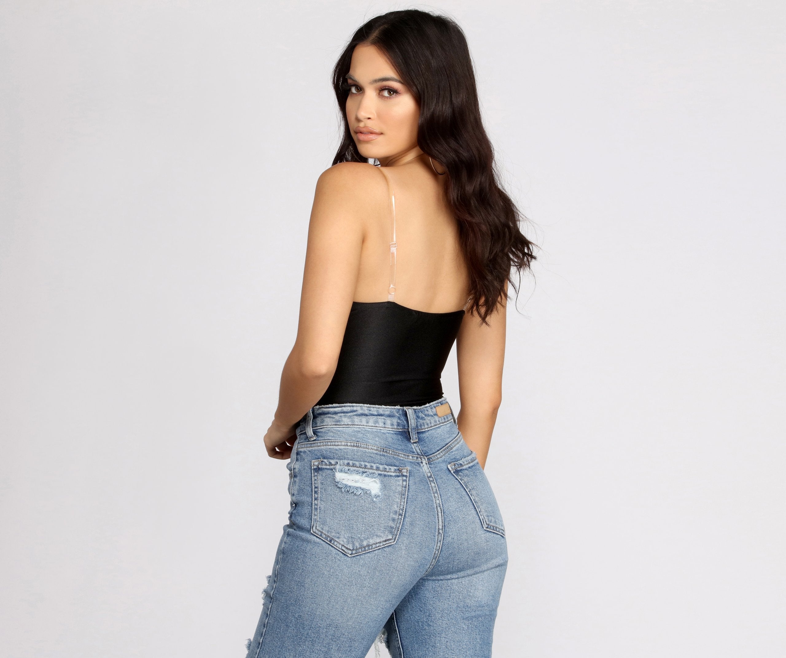 Clearly On Trend Knit Bodysuit - Lady Occasions