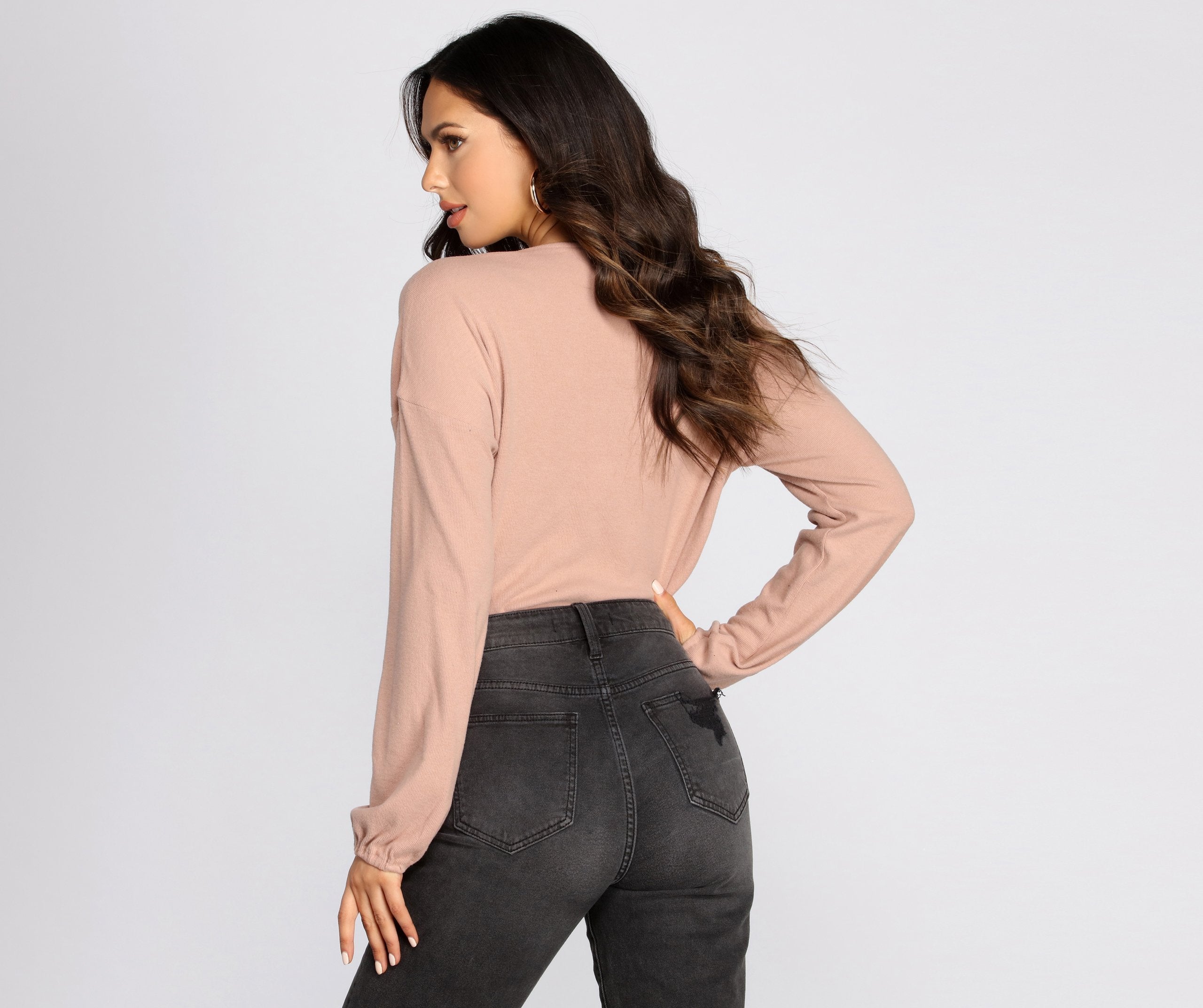 Loving Knit Wrap Front Bodysuit - Lady Occasions