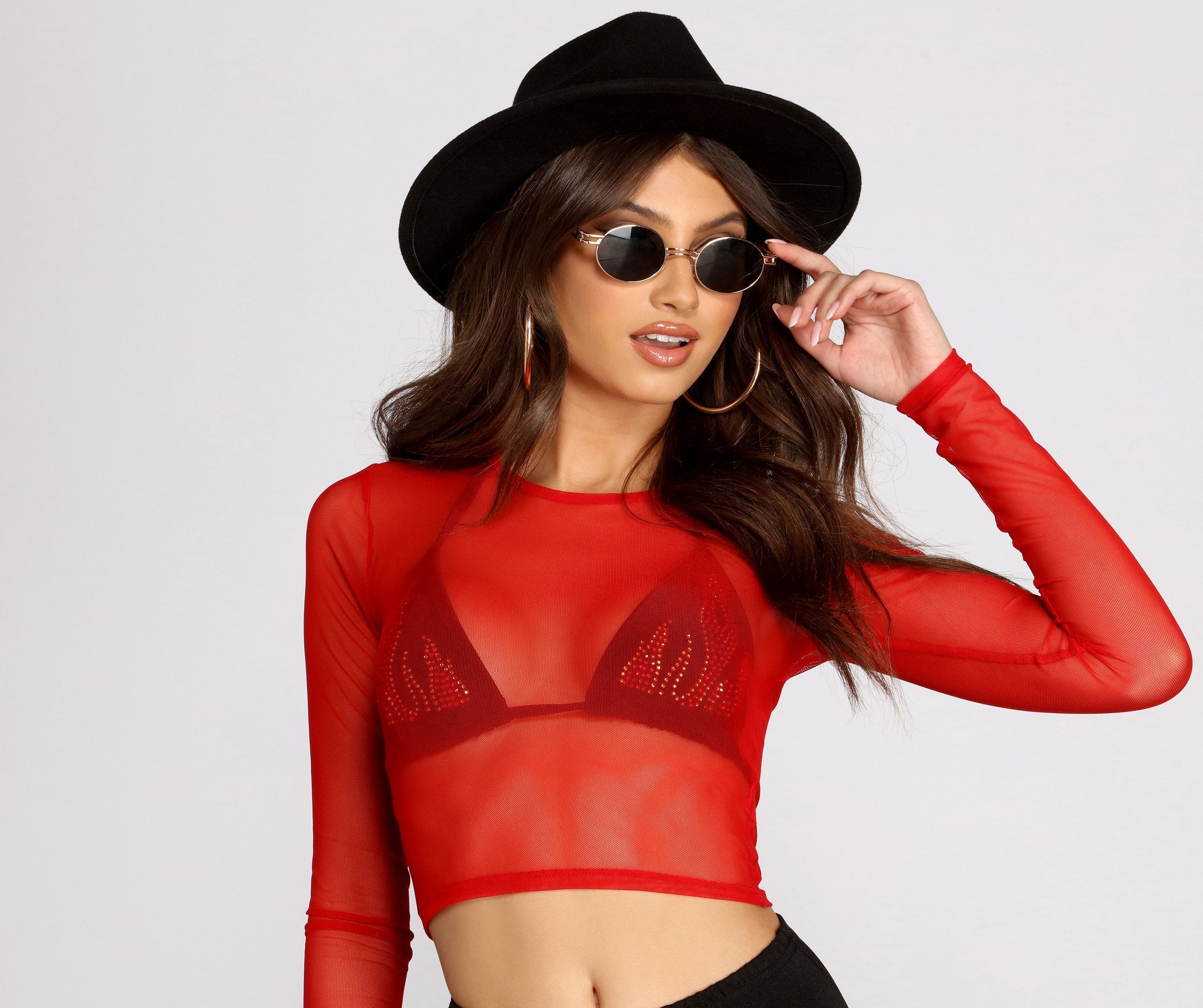 In A Mesh Mood Crop Top - Lady Occasions