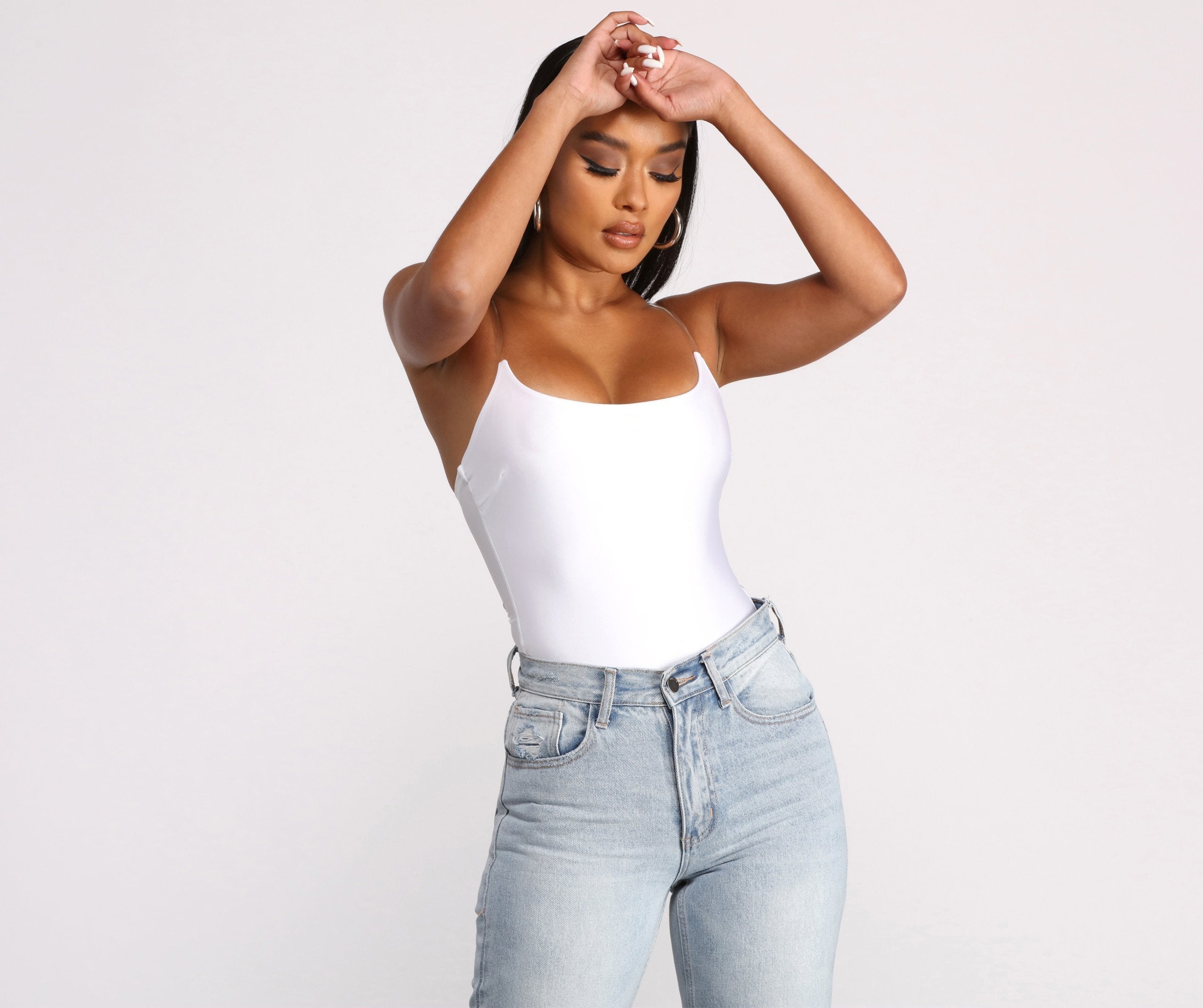 Clearly On Trend Knit Bodysuit - Lady Occasions