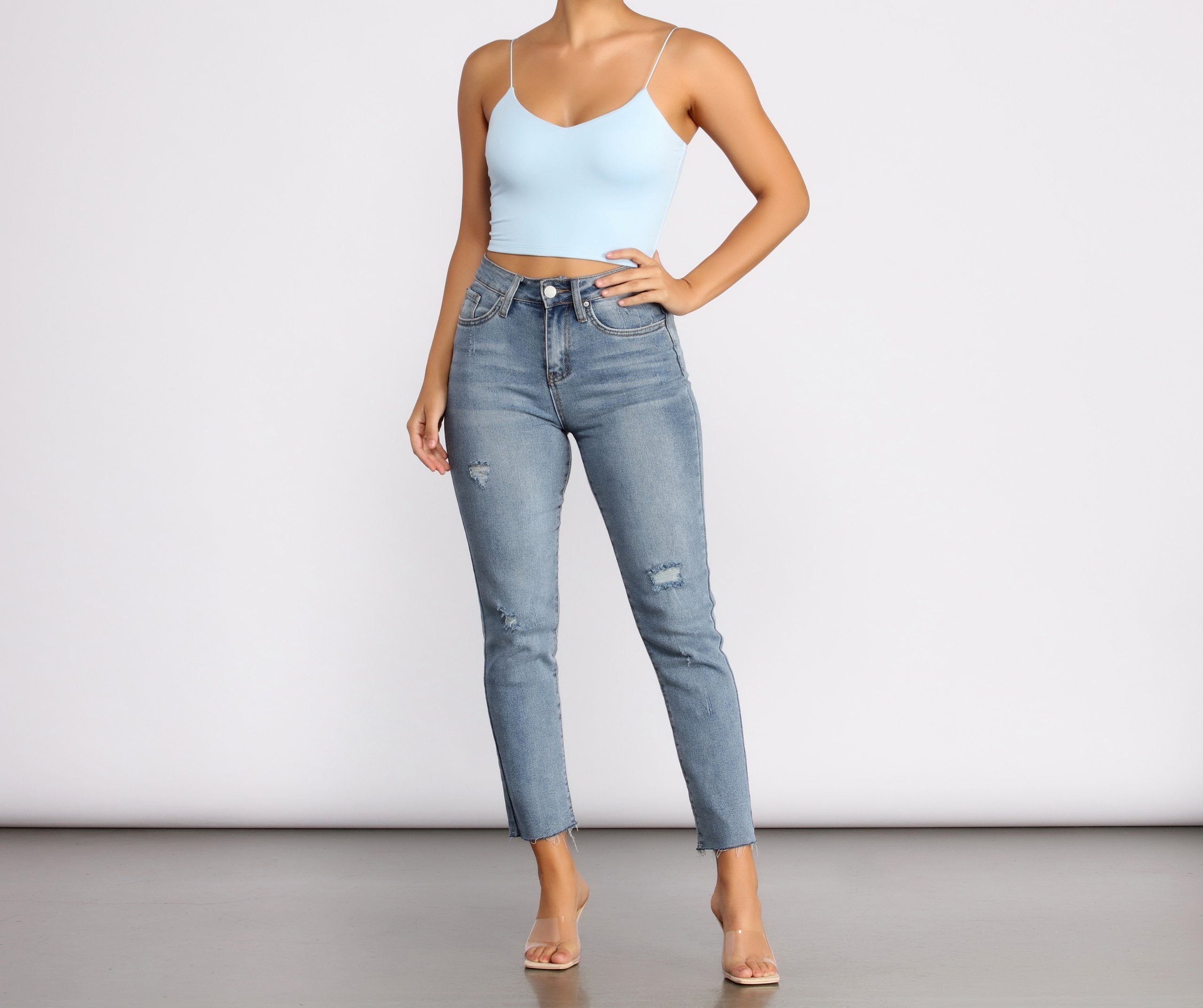 Bungee Strap Basic Crop Top