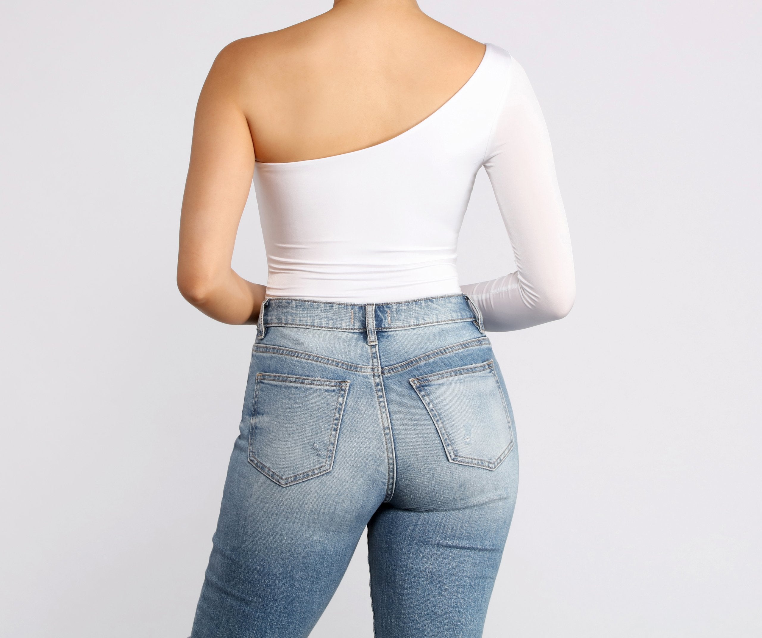 Chic Vibes One Shoulder Bodysuit - Lady Occasions