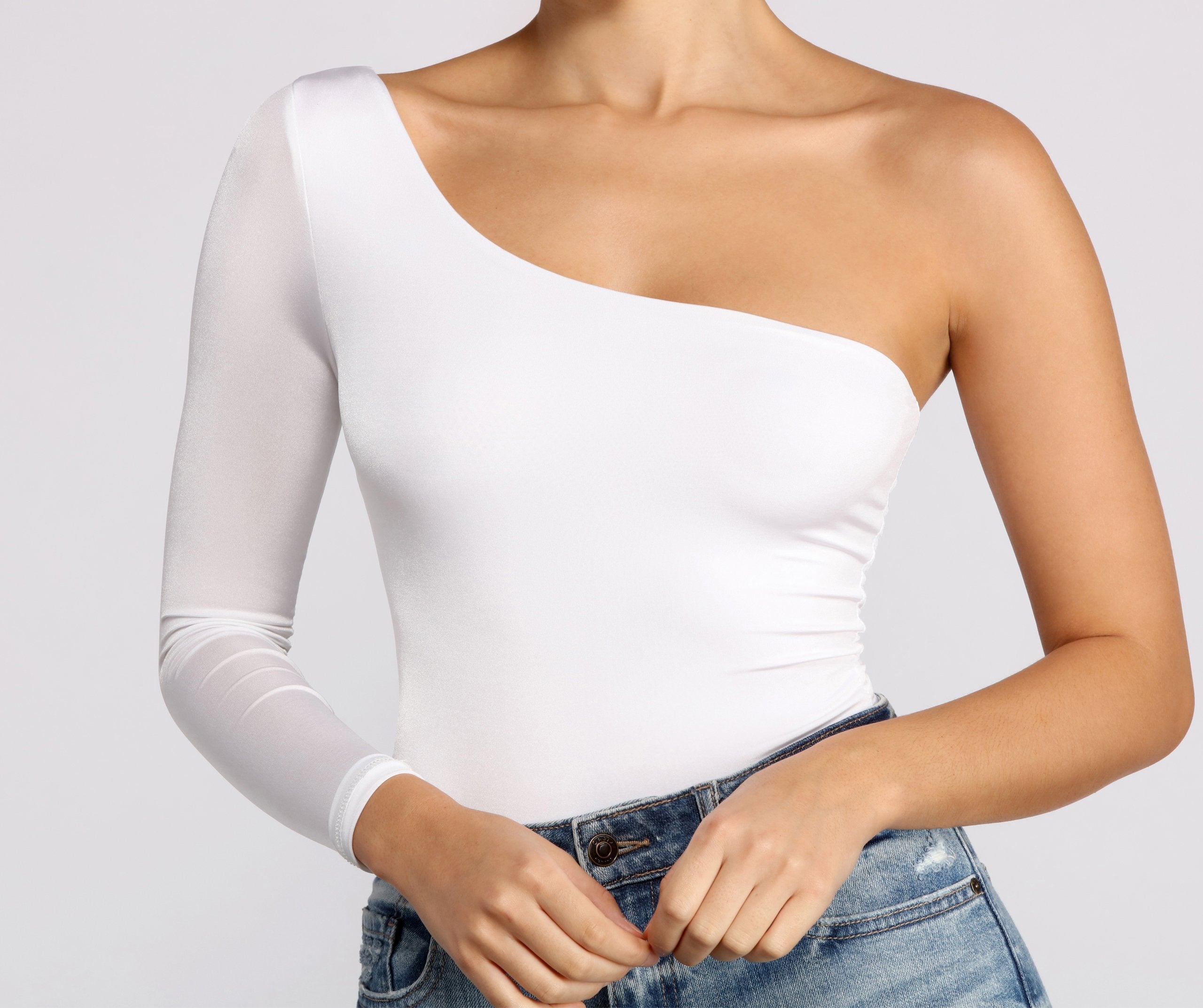 Chic Vibes One Shoulder Bodysuit - Lady Occasions