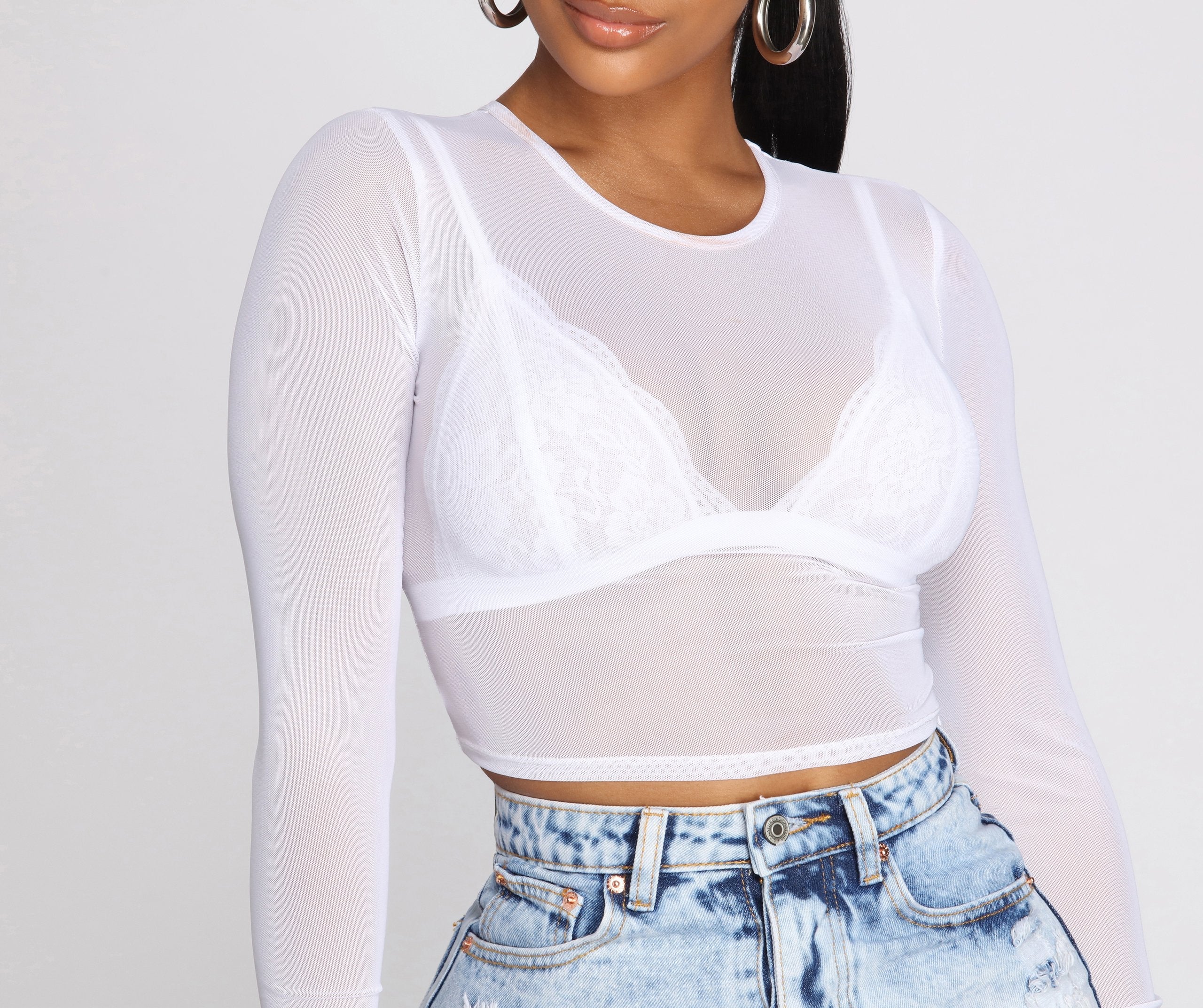 In A Mesh Mood Crop Top - Lady Occasions