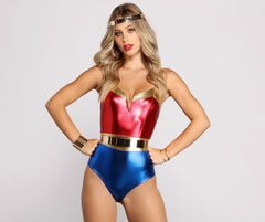 Lady Justice Metallic Foiled Bodysuit - Lady Occasions