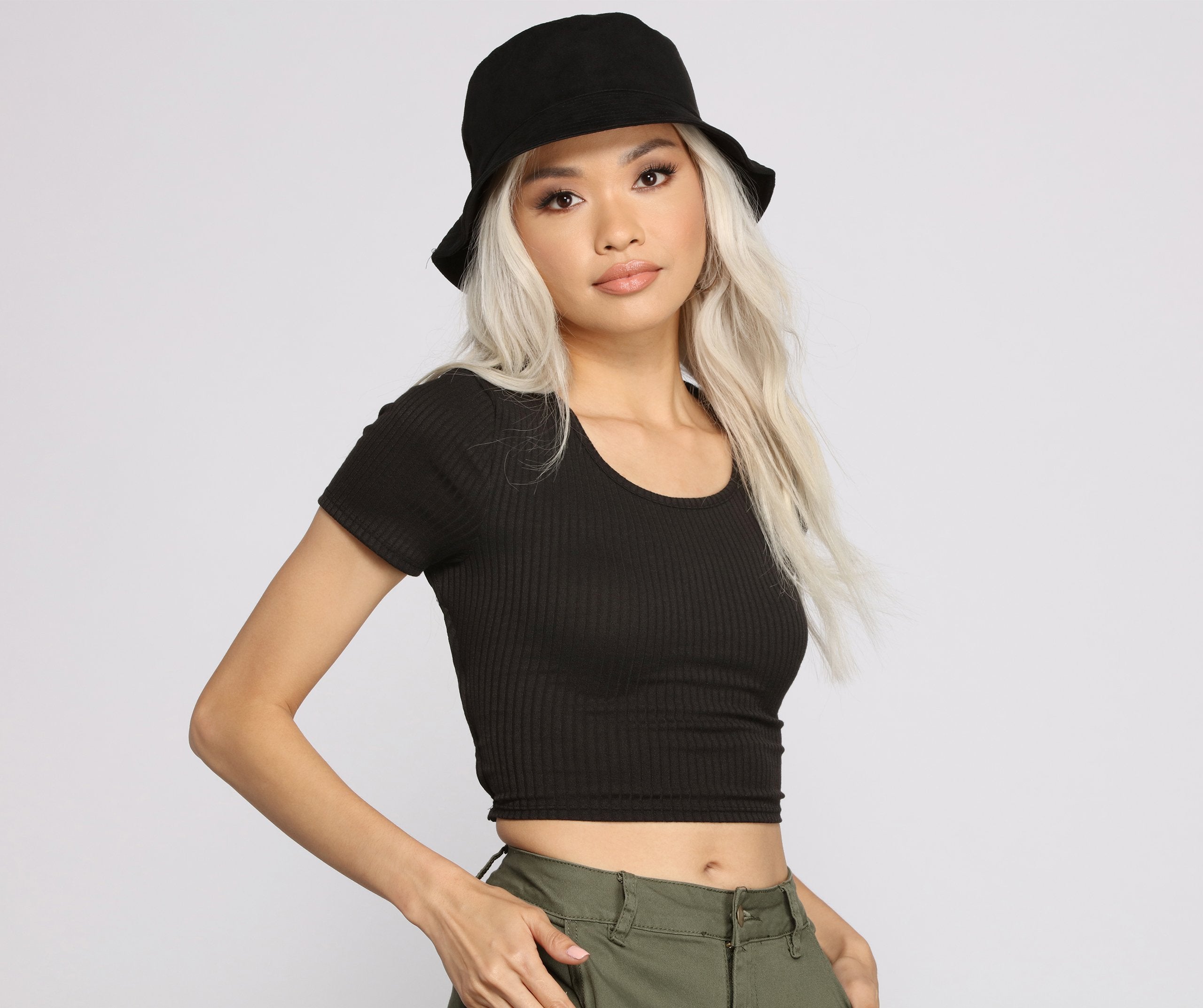 Ribbed Open Lace-Up Back Crop Top - Lady Occasions