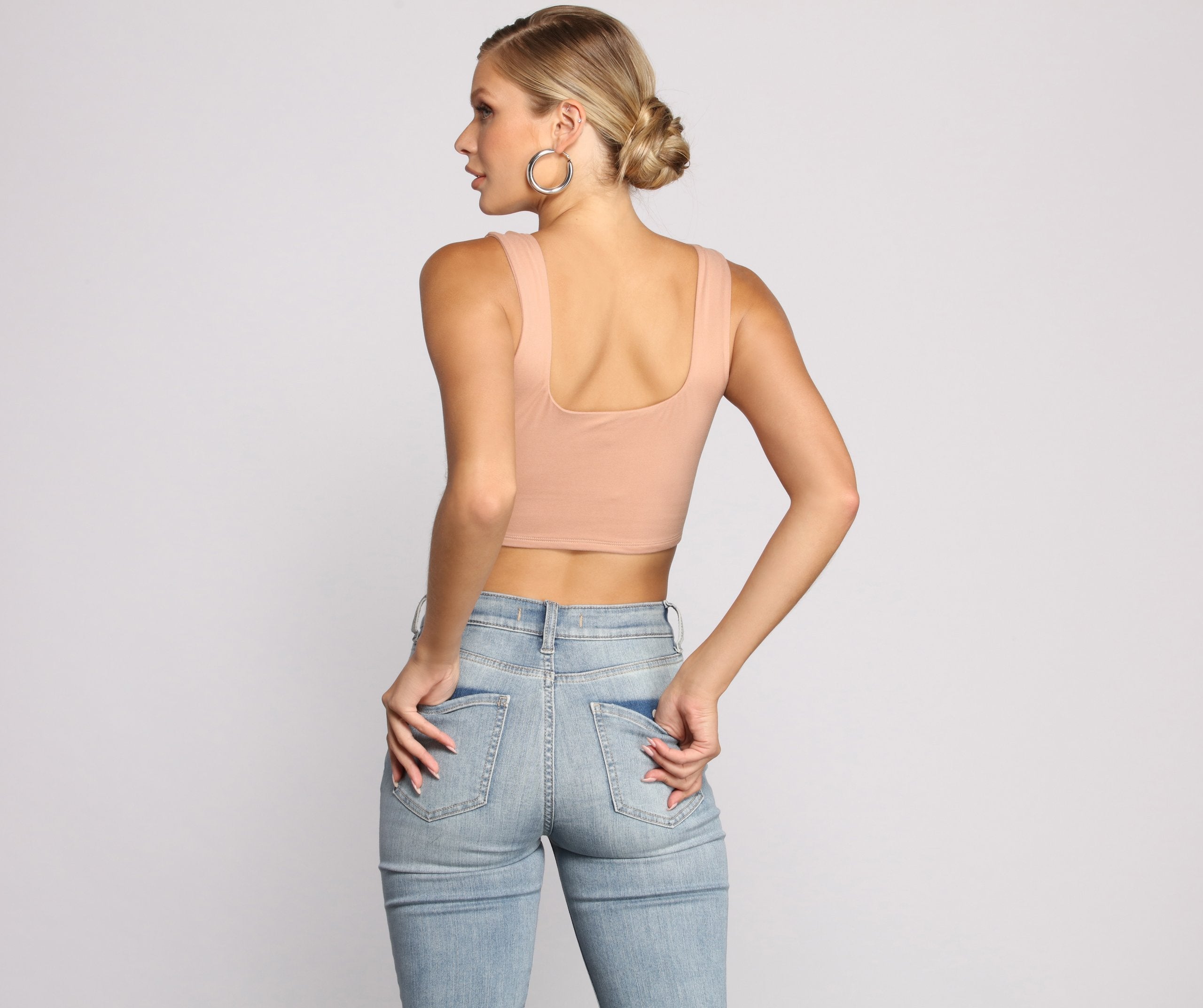 Classic Chic Wide Strap Crop Top - Lady Occasions
