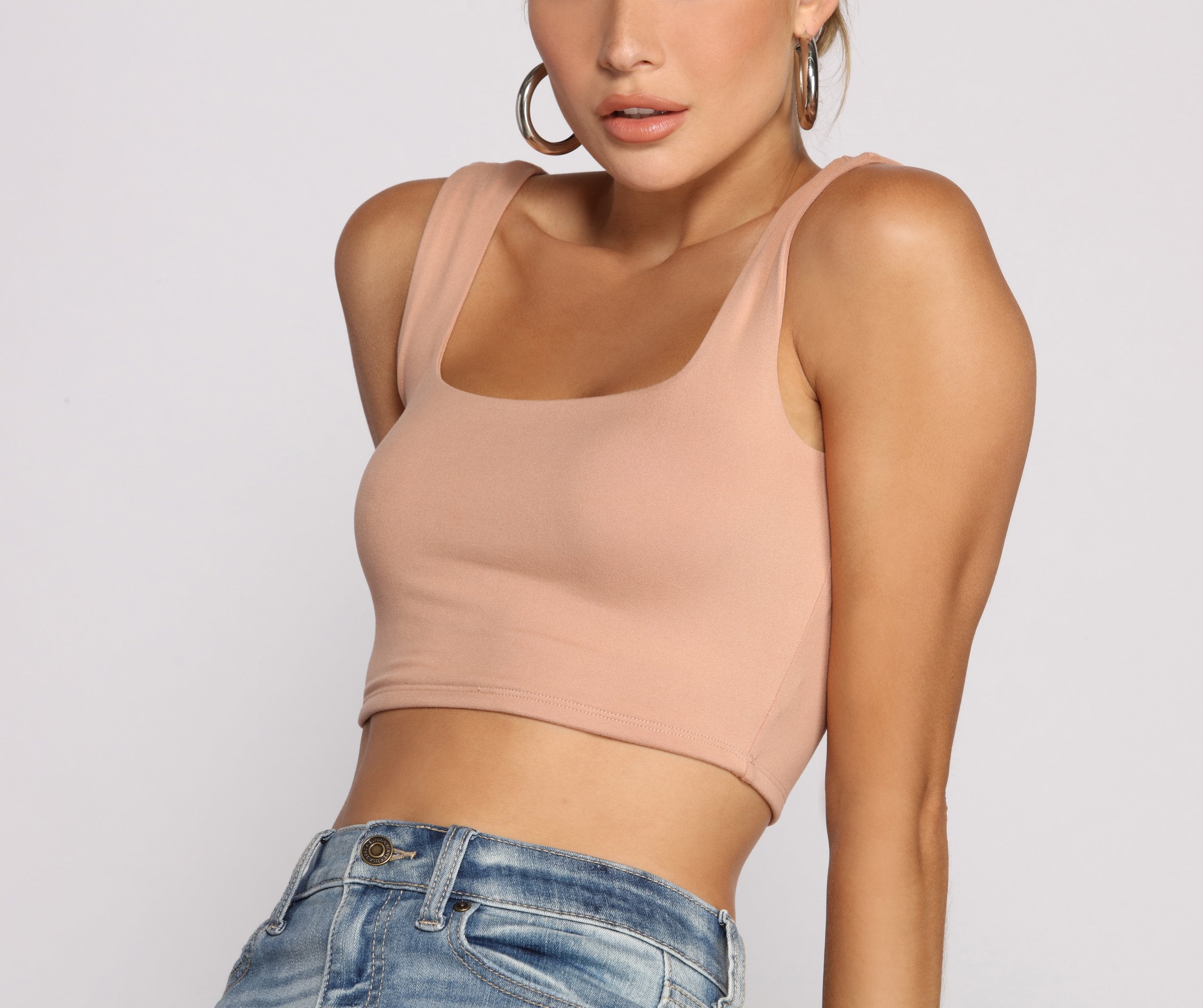 Classic Chic Wide Strap Crop Top - Lady Occasions