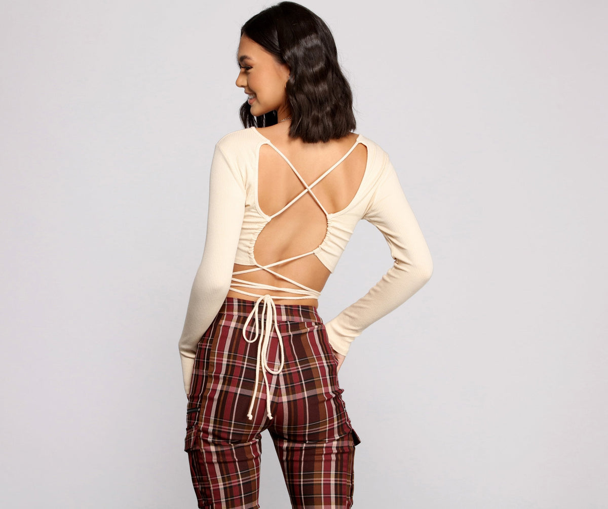 Stun and Impress Lace Up Crop Top - Lady Occasions