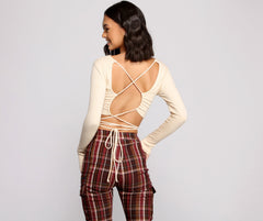 Stun and Impress Lace Up Crop Top - Lady Occasions