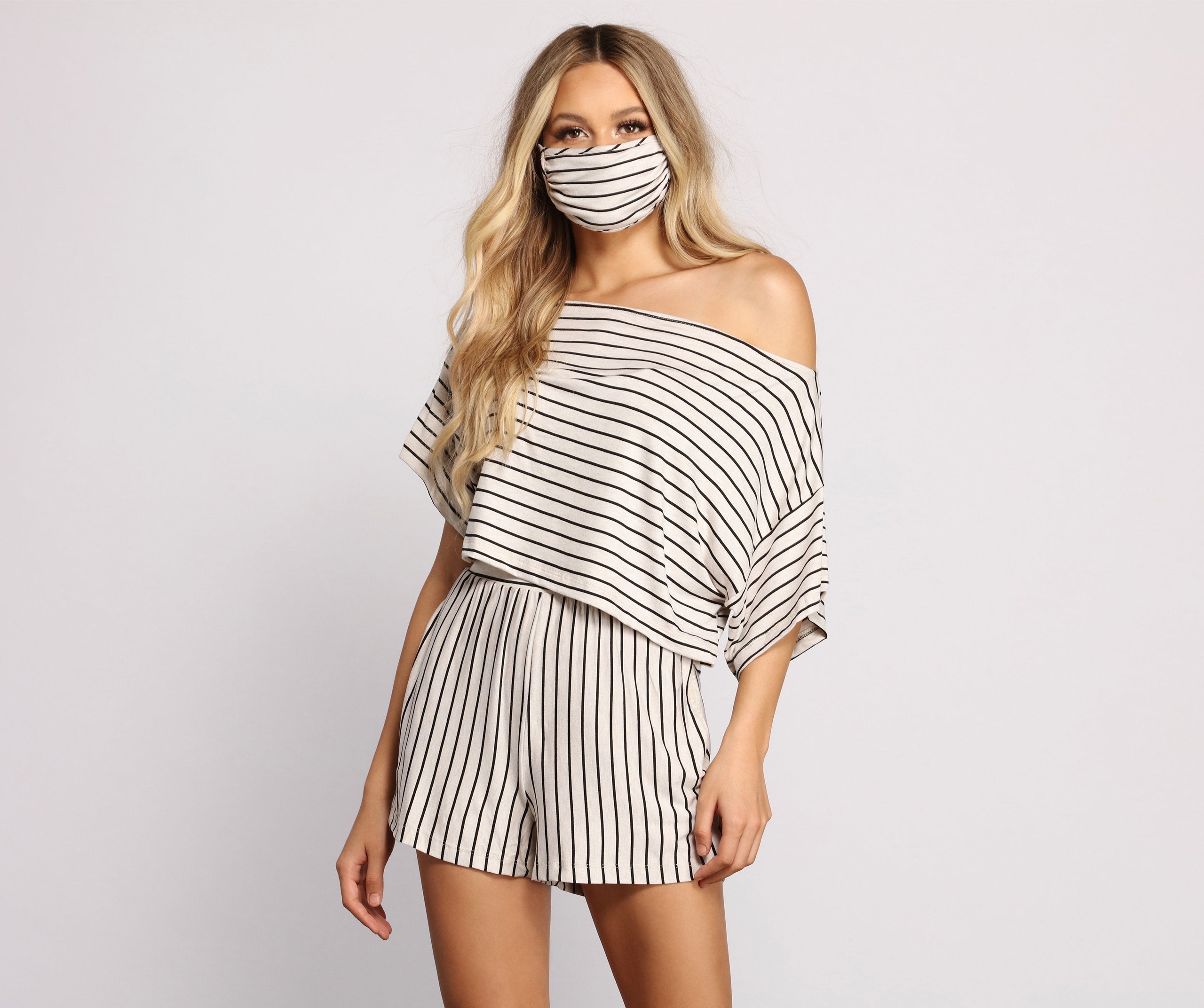 Sweet Stripes Dolman Sleeve Crop Top - Lady Occasions