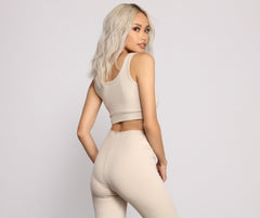 Scoop Neck Ribbed Knit Crop Top - Lady Occasions