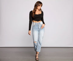 Feeling Glam Crepe Crop Top - Lady Occasions