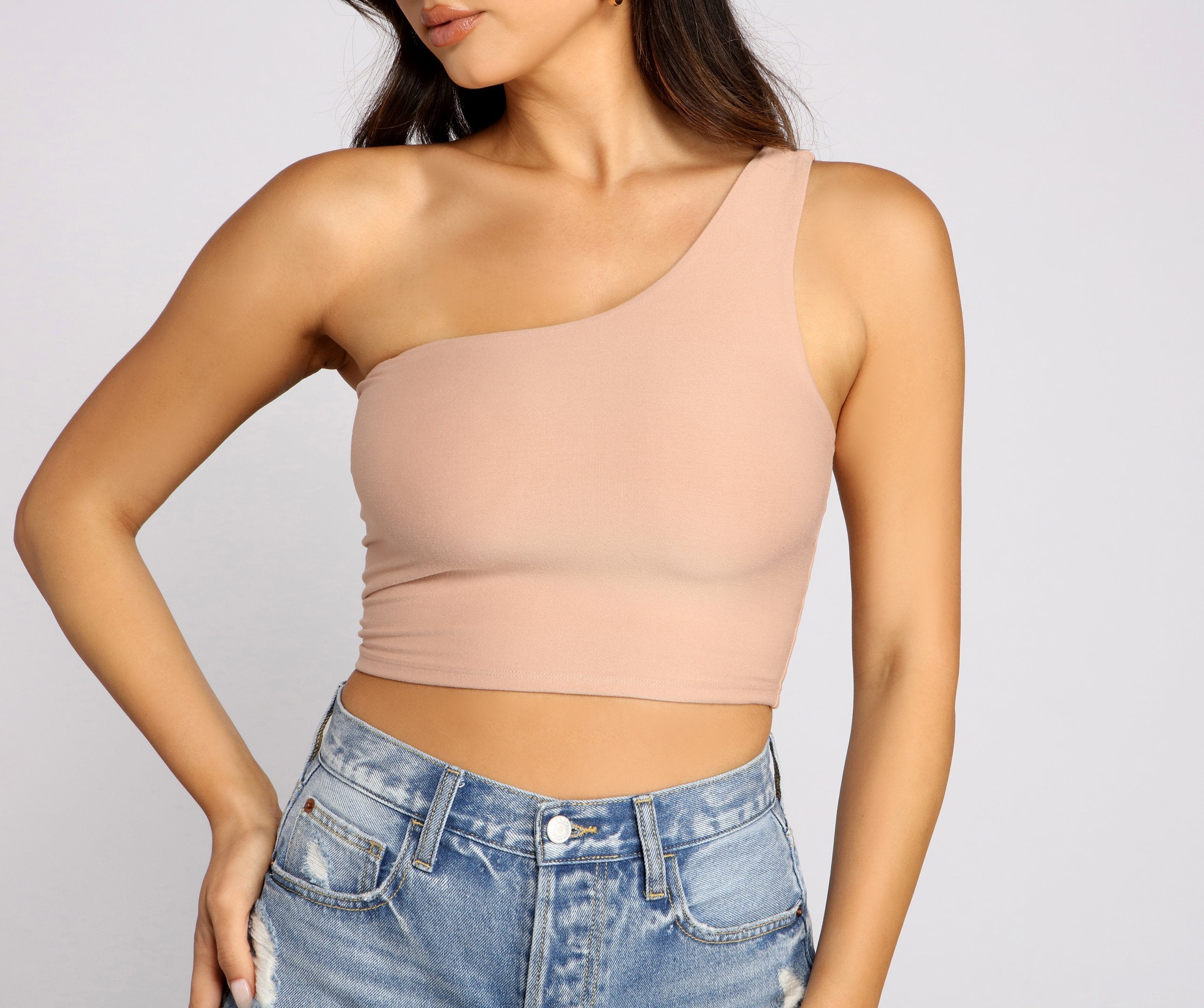 Sultry Style One-Shoulder Crop Top - Lady Occasions