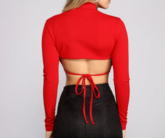 Dare to Go Bold Tie Back Crop Top - Lady Occasions