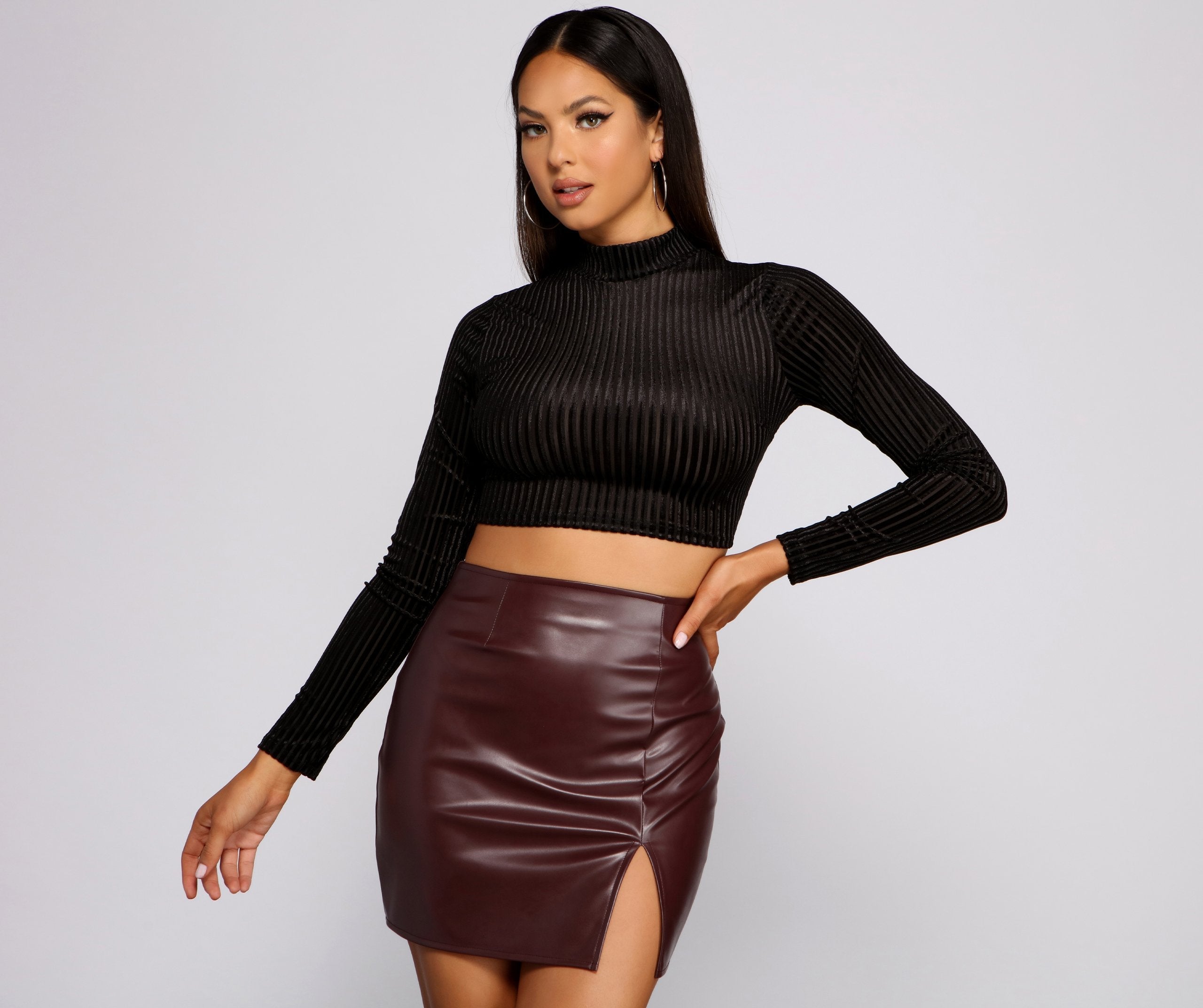 Sultry Velvet Lace-Up Crop Top - Lady Occasions