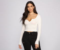 Must-Have Ribbed Knit Crop Top - Lady Occasions