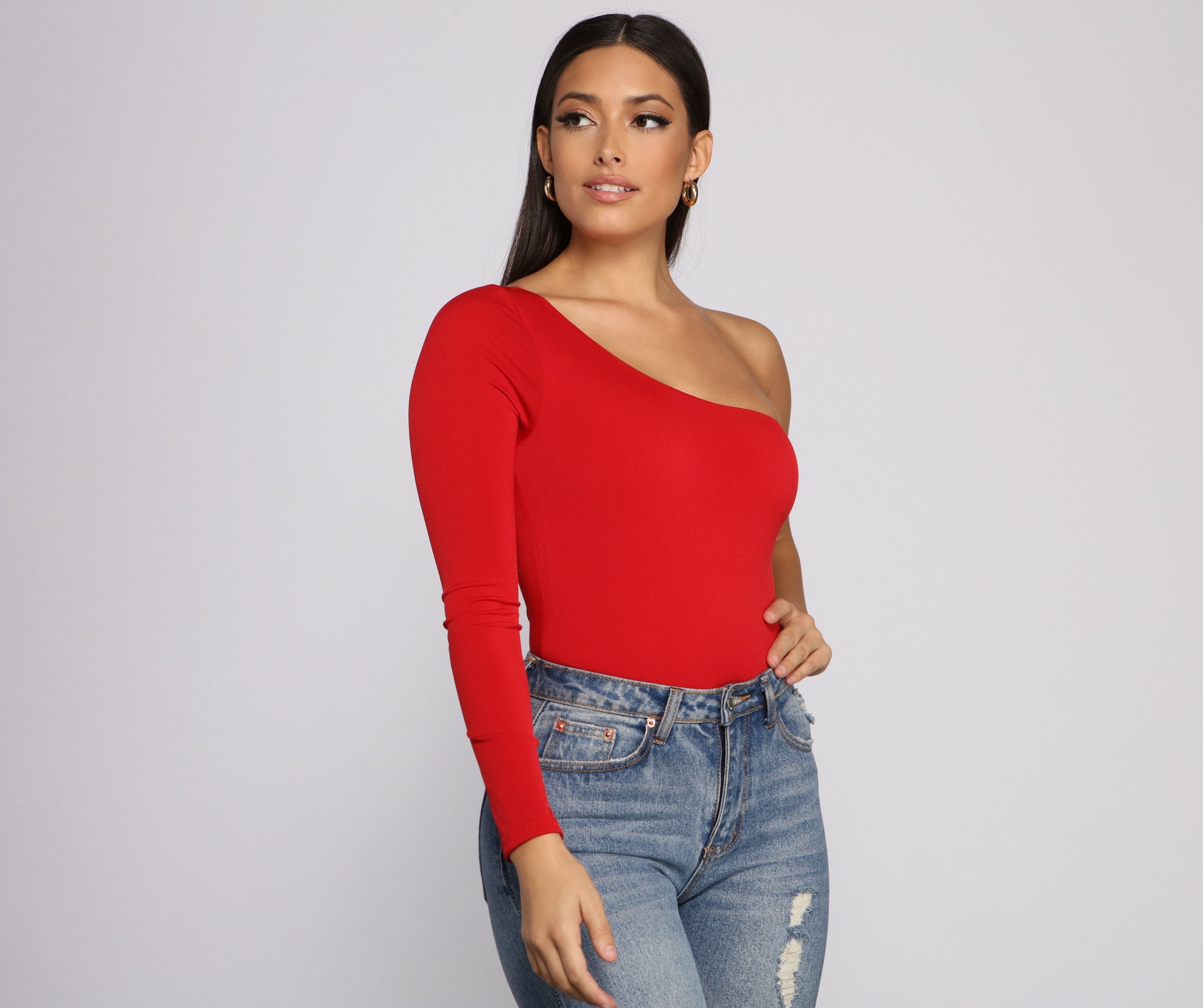 Chic Vibes One Shoulder Bodysuit - Lady Occasions